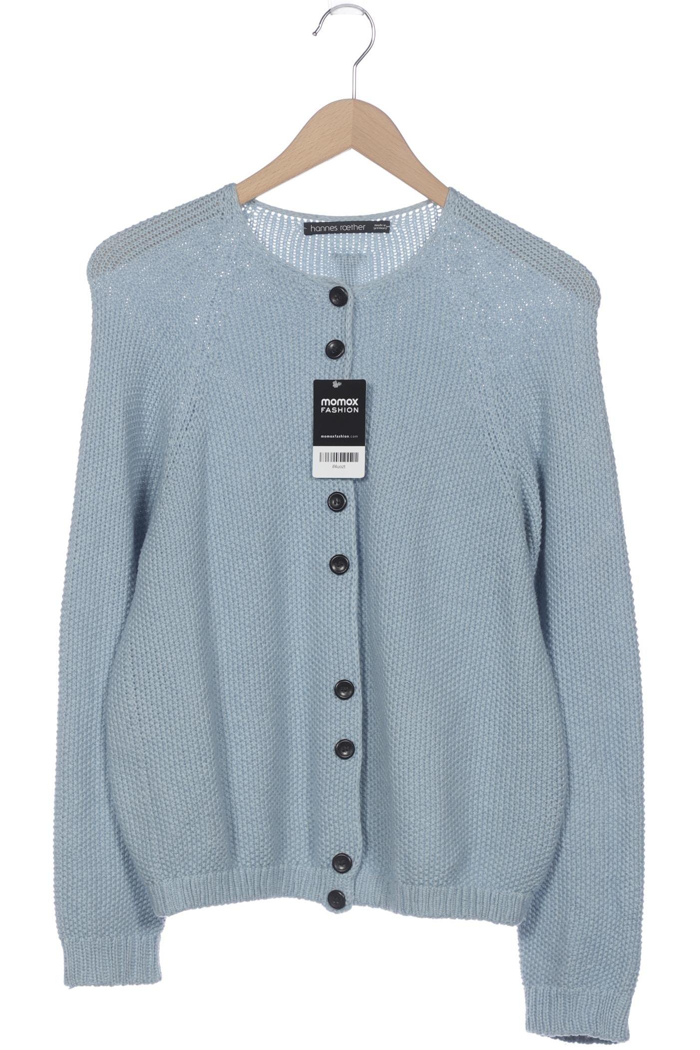 

hannes roether Damen Strickjacke, blau, Gr. 38
