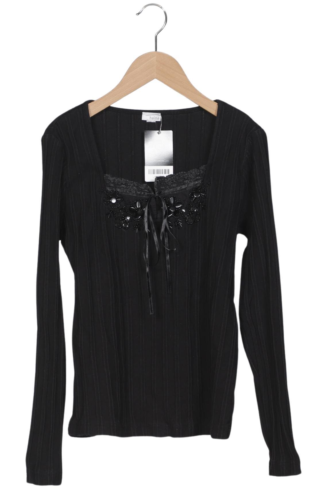 

Heine Damen Langarmshirt, schwarz, Gr. 38