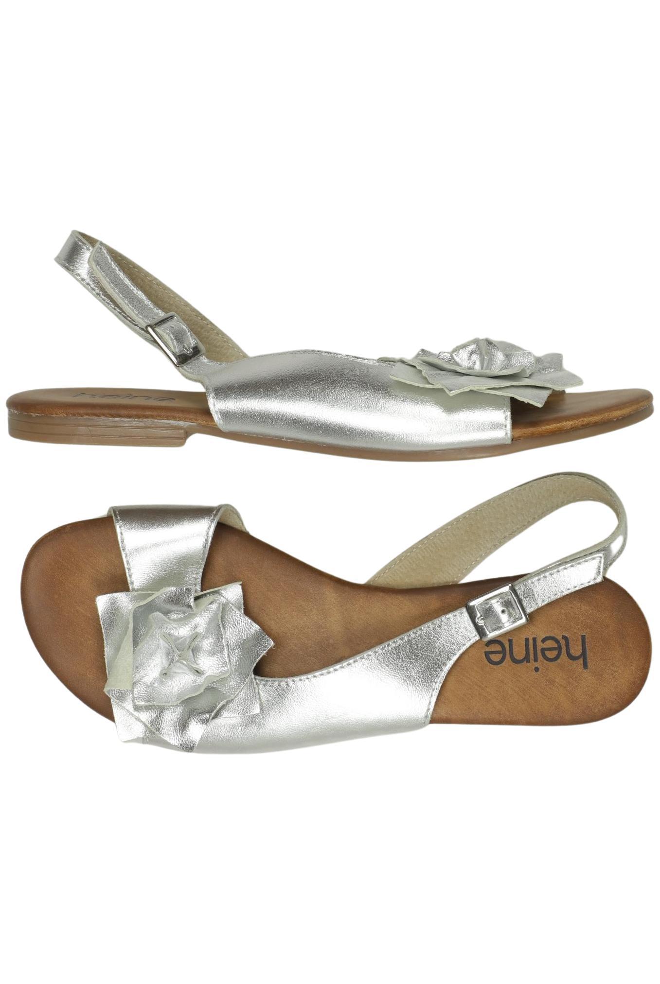 

Heine Damen Sandale, silber, Gr. 39