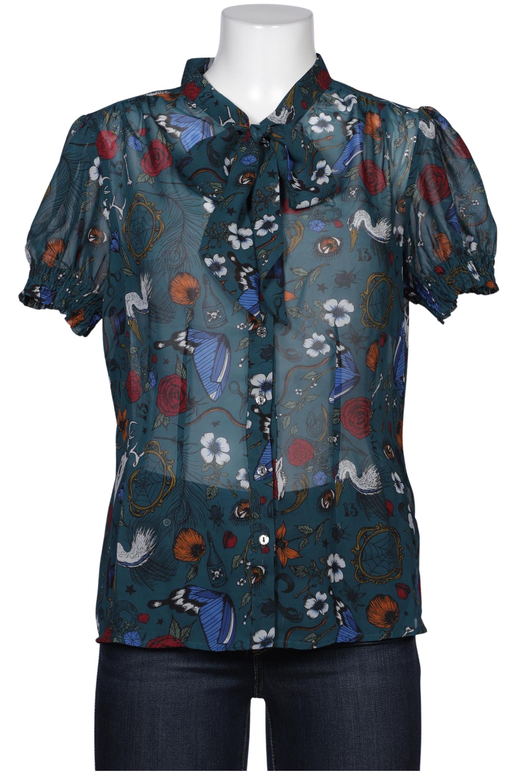 

Hell Bunny Damen Bluse, grün, Gr. 12