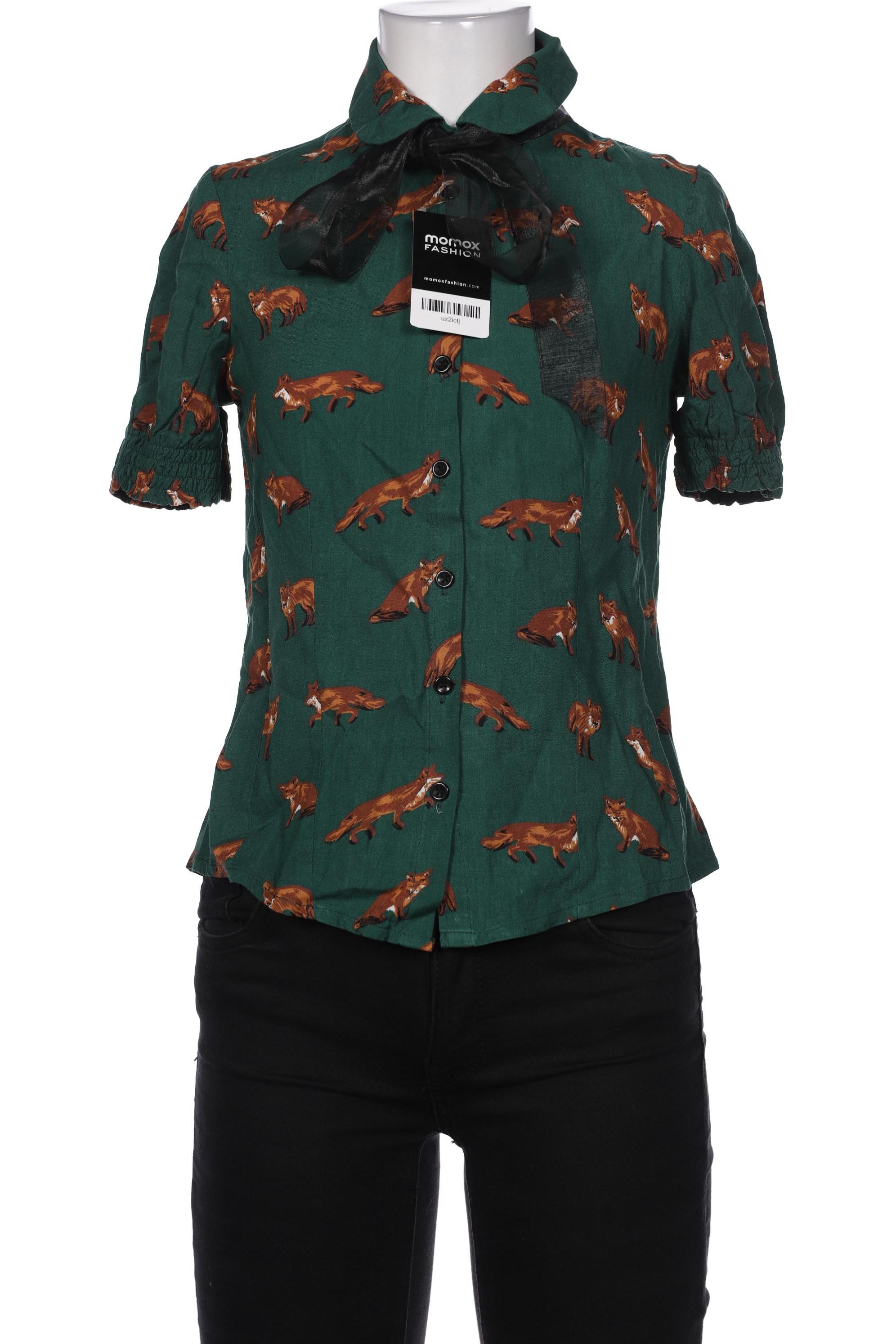 

Hell Bunny Damen Bluse, grün, Gr. 34