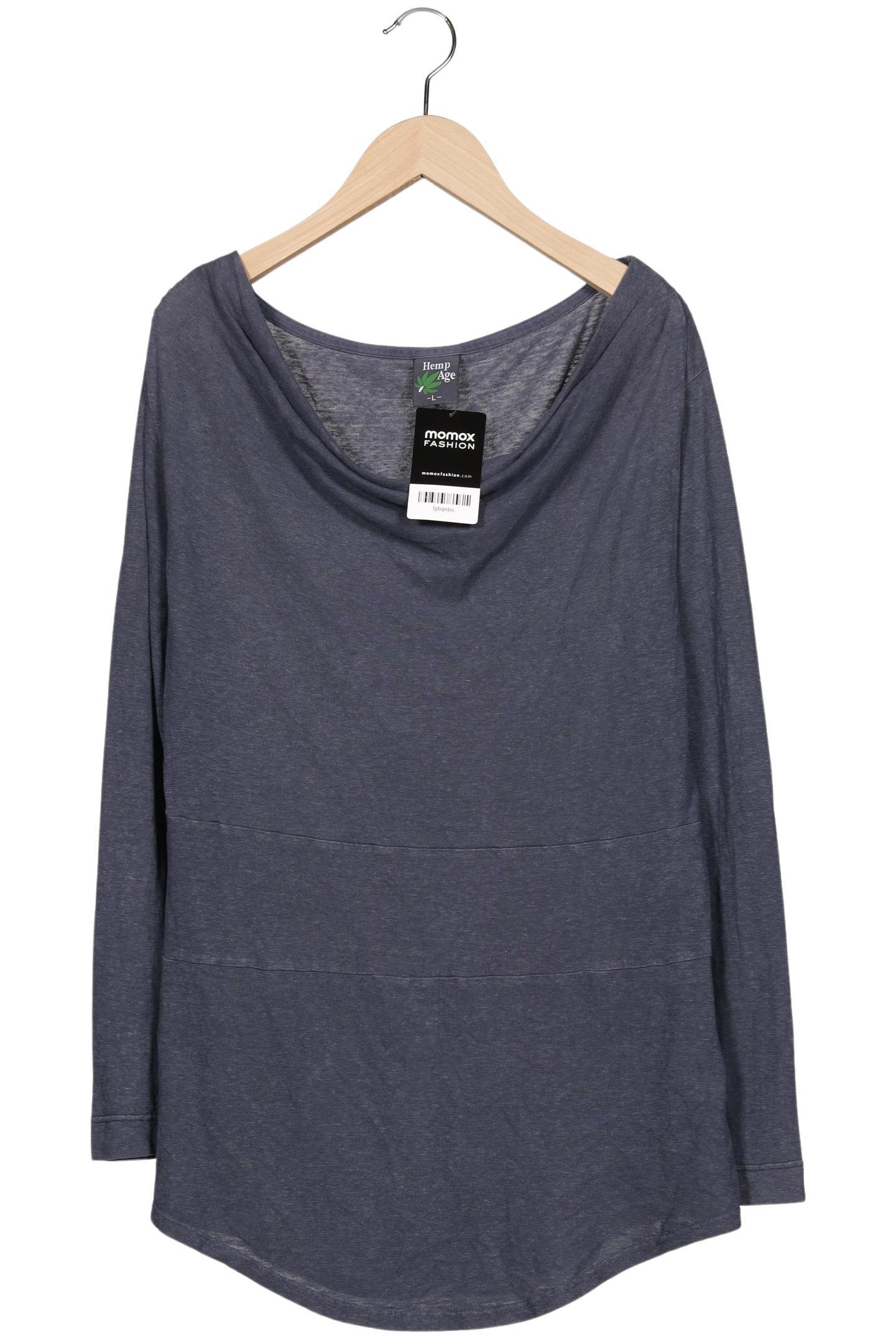 

HempAge Damen Langarmshirt, blau, Gr. 42