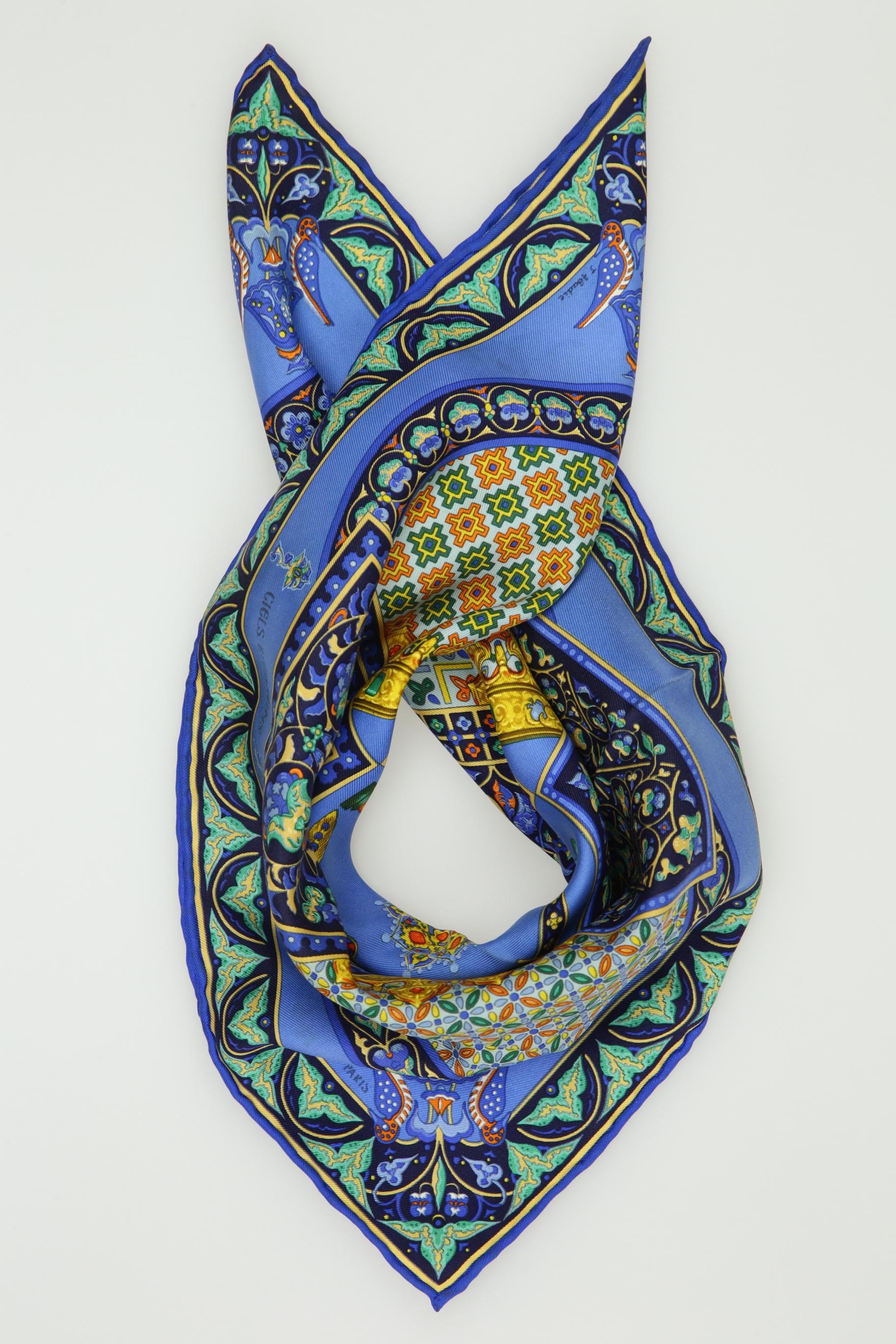 

Hermes Damen Schal, blau, Gr.