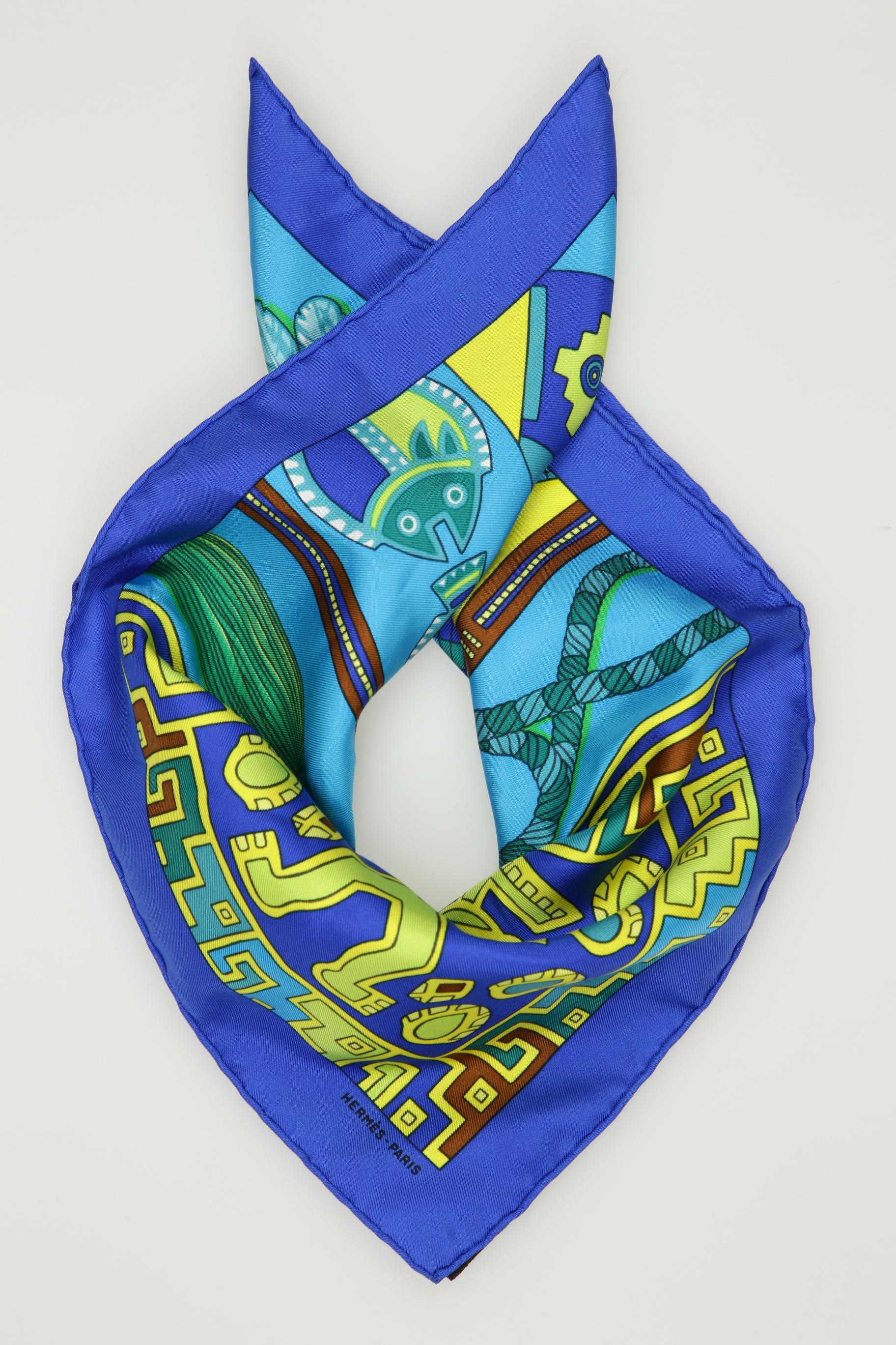 

Hermes Damen Schal, blau, Gr.