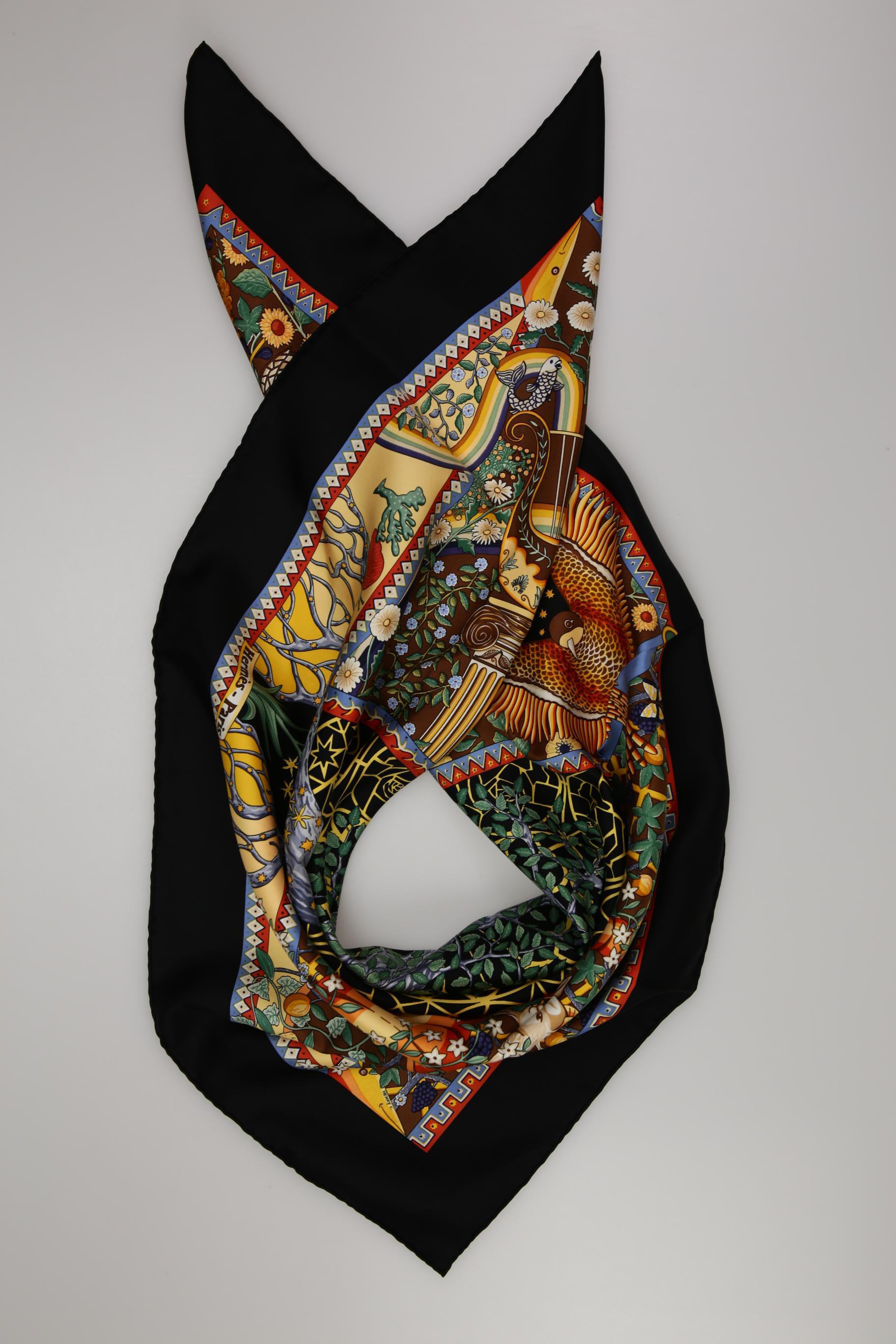 

Hermes Damen Schal, schwarz, Gr.