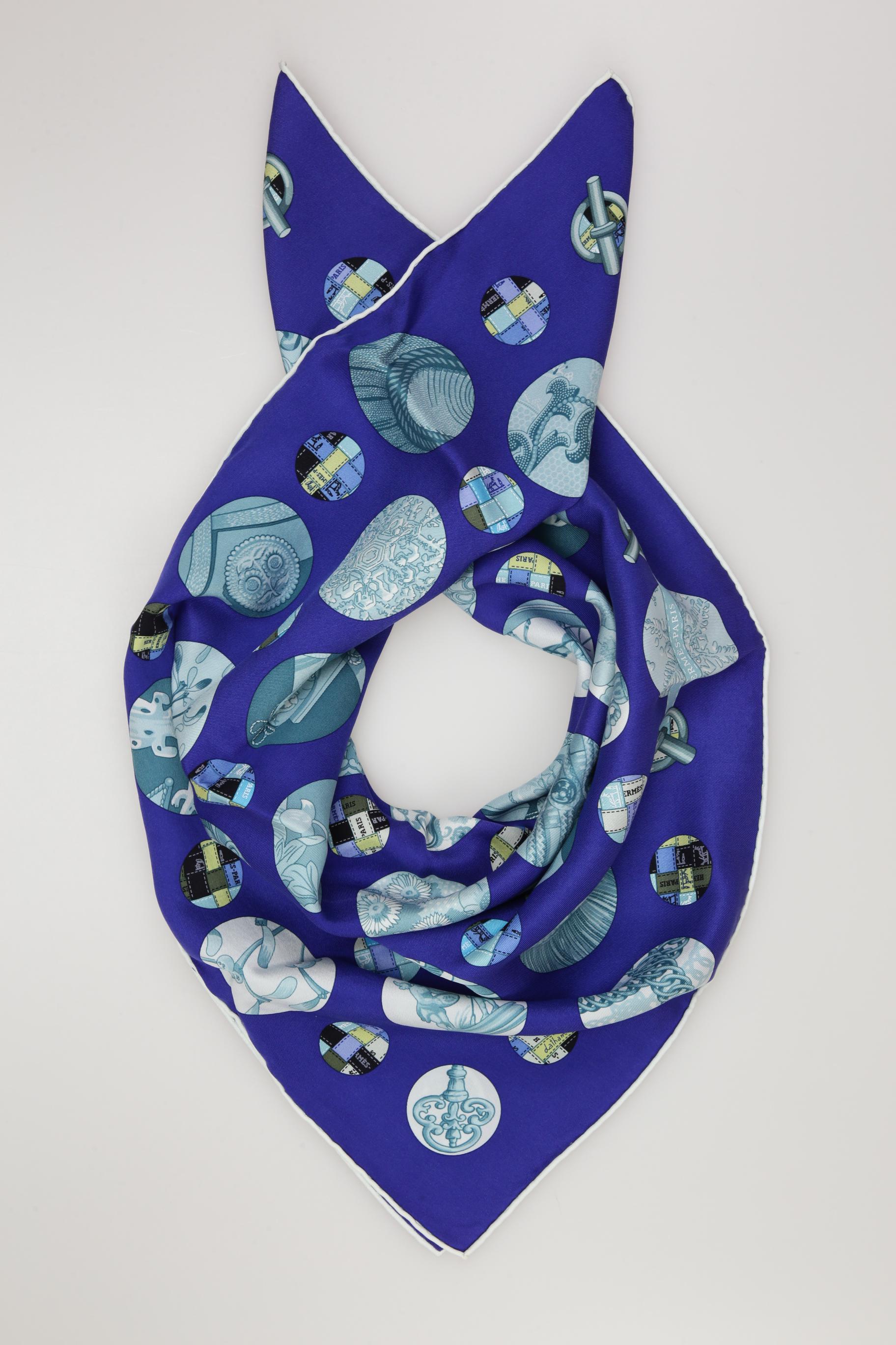 

Hermes Damen Schal, blau, Gr.