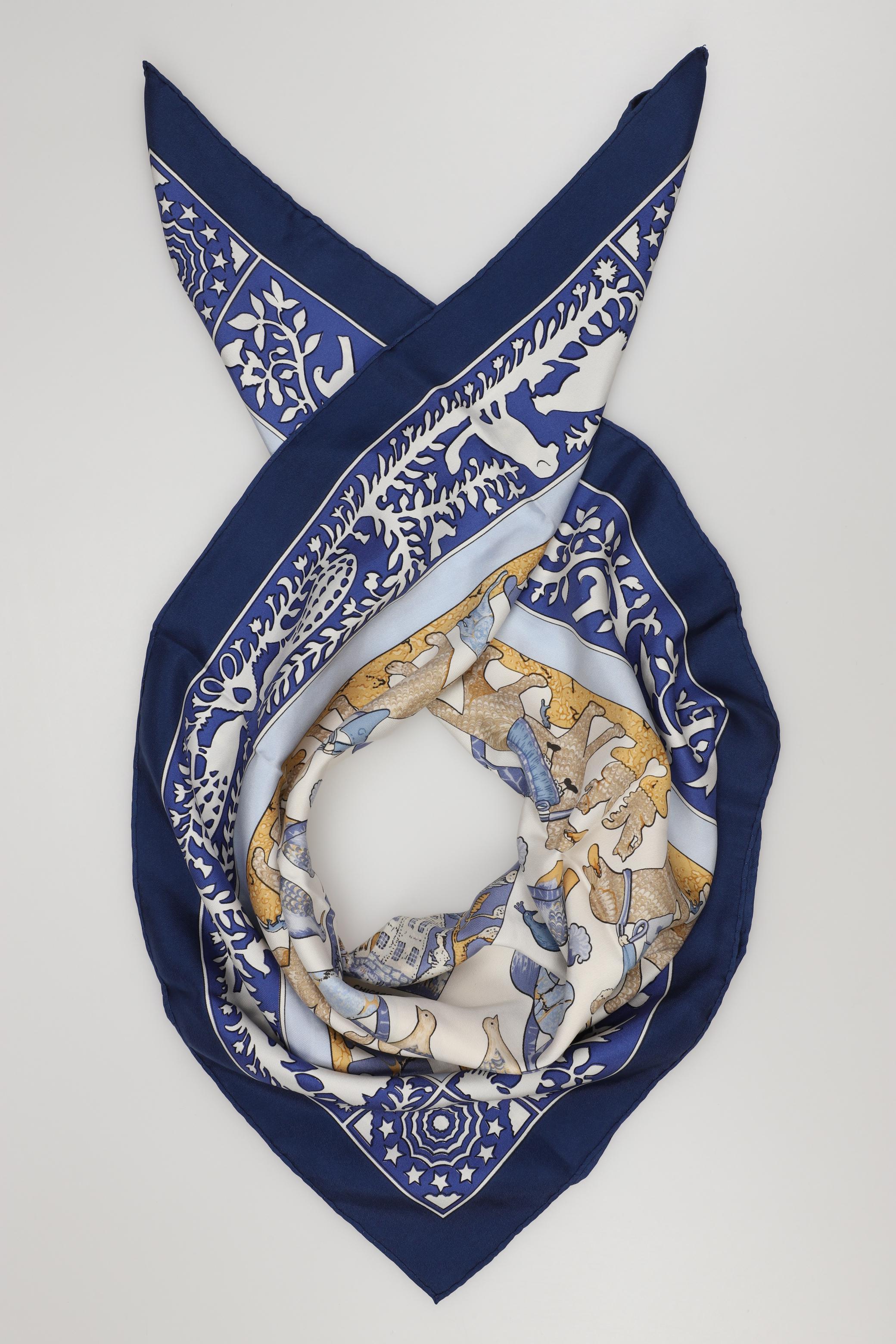 

Hermes Damen Schal, blau
