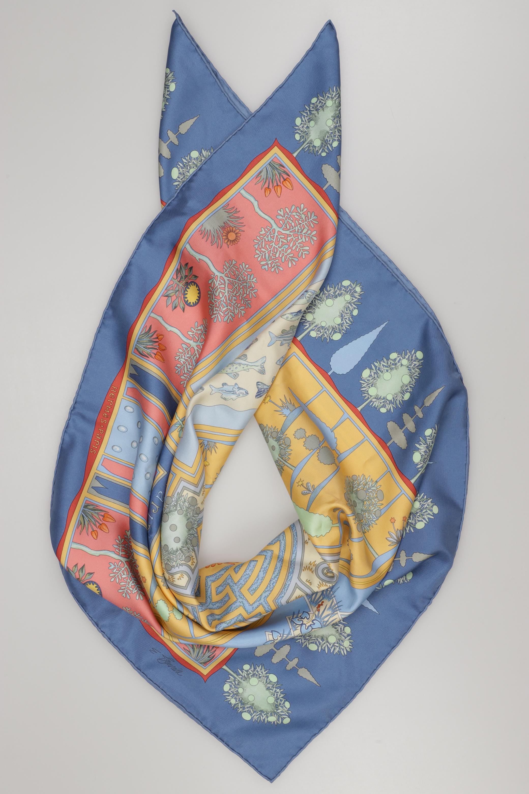 

Hermes Damen Schal, blau, Gr.