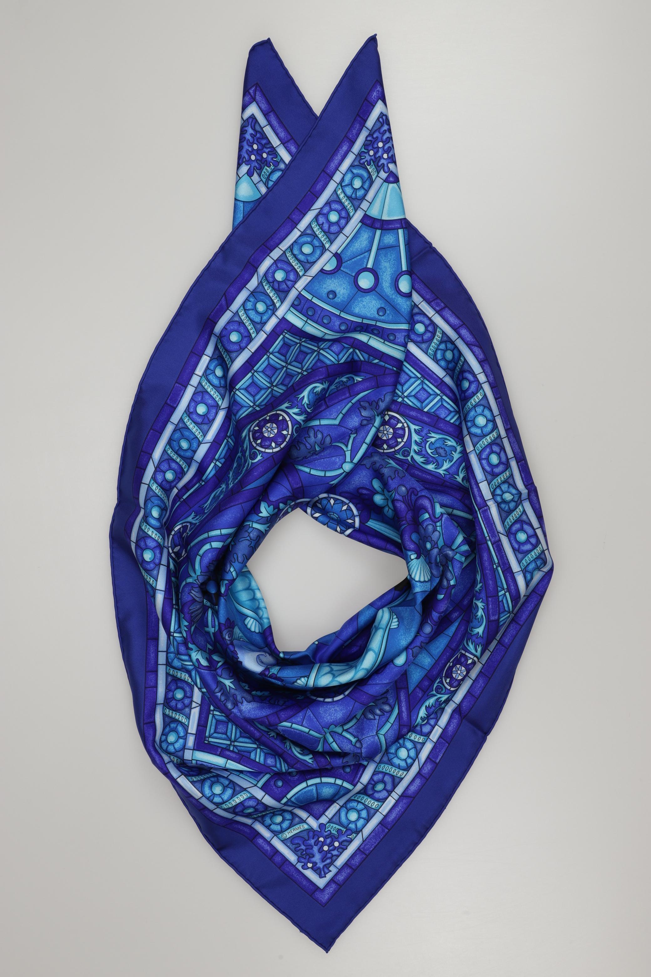 

Hermes Damen Schal, blau, Gr.