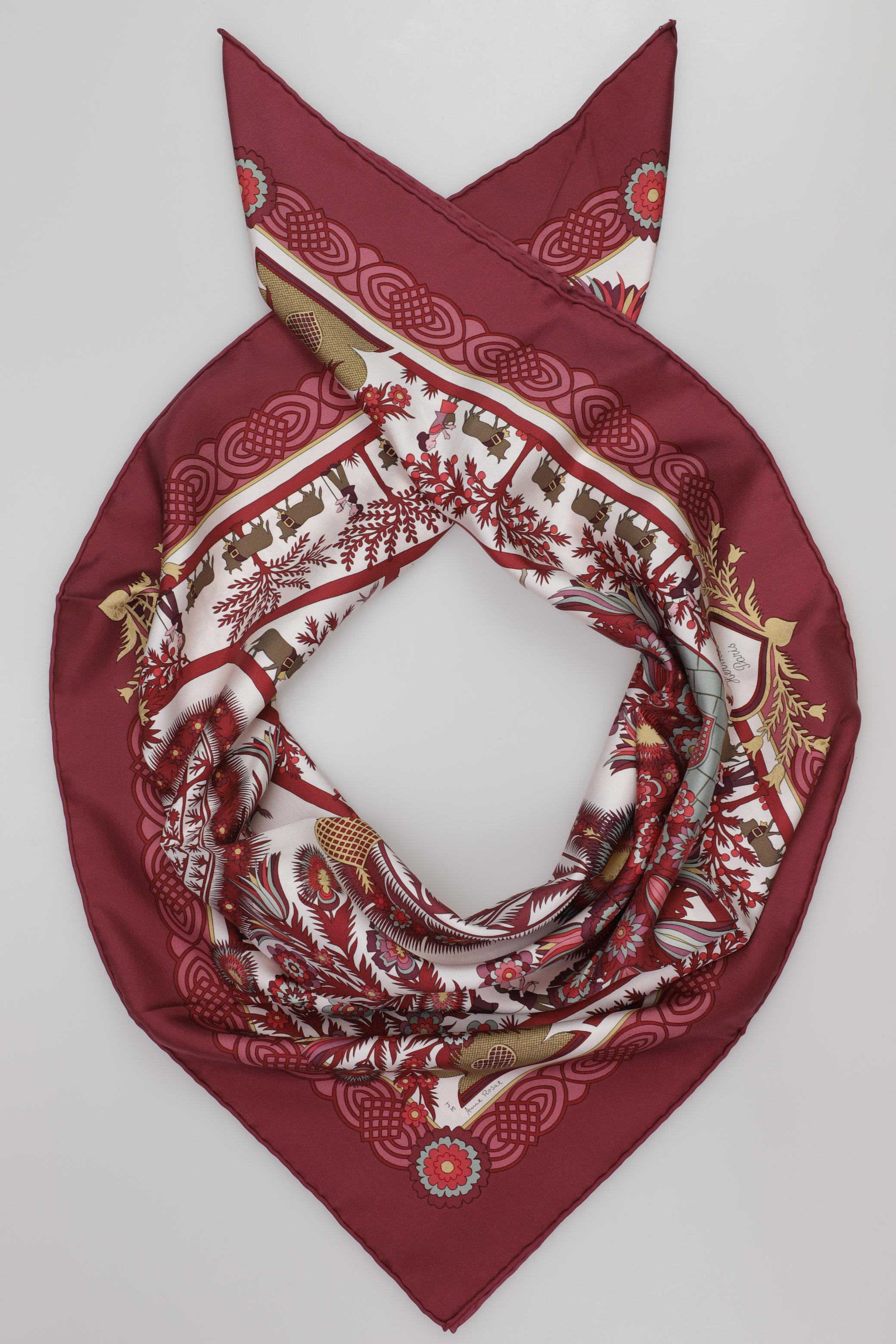 

Hermes Damen Schal, bordeaux, Gr.