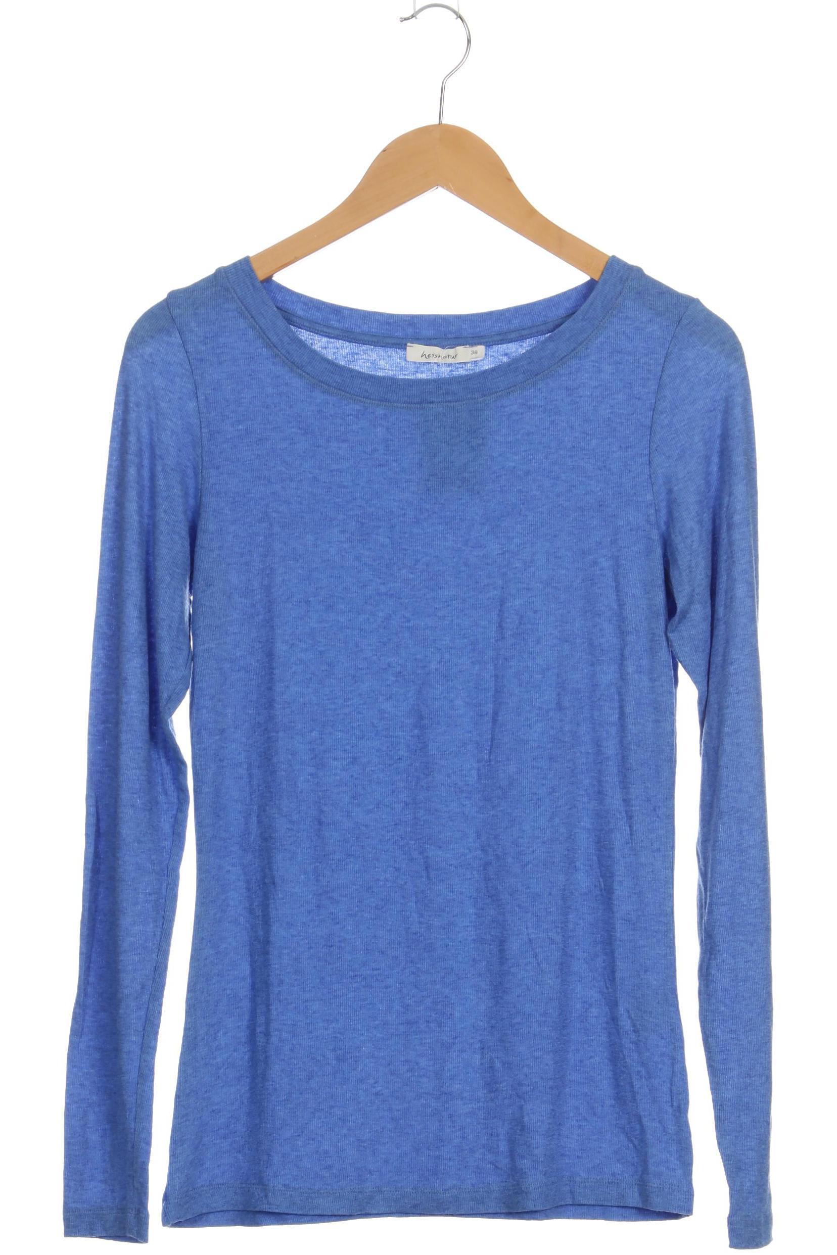 

hessnatur Damen Langarmshirt, blau, Gr. 38