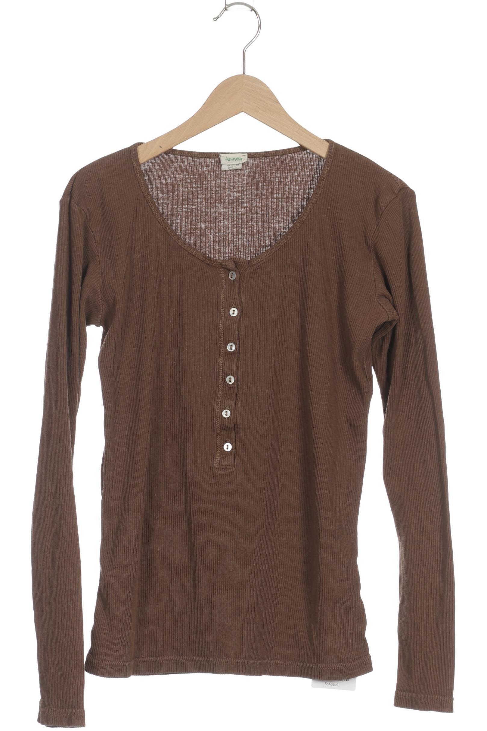 

hessnatur Damen Langarmshirt, braun, Gr. 34