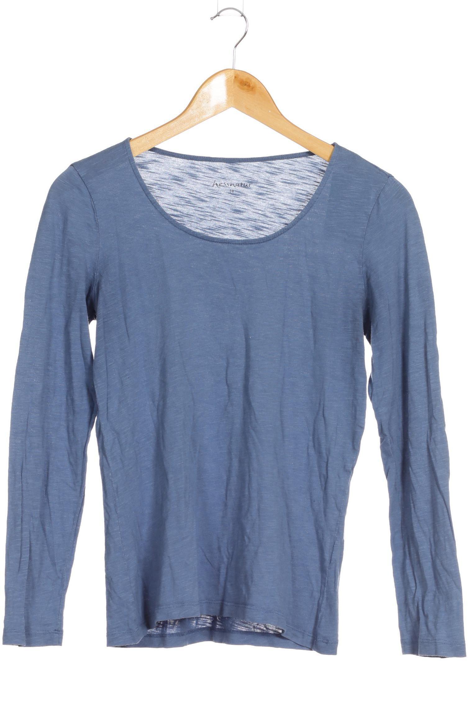 

hessnatur Damen Langarmshirt, blau, Gr. 36