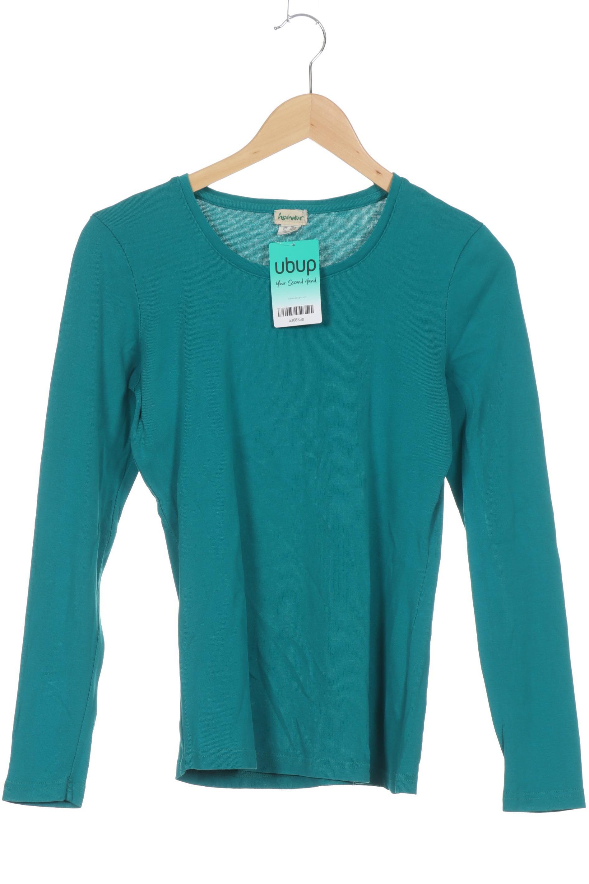 

hessnatur Damen Langarmshirt, türkis, Gr. 36