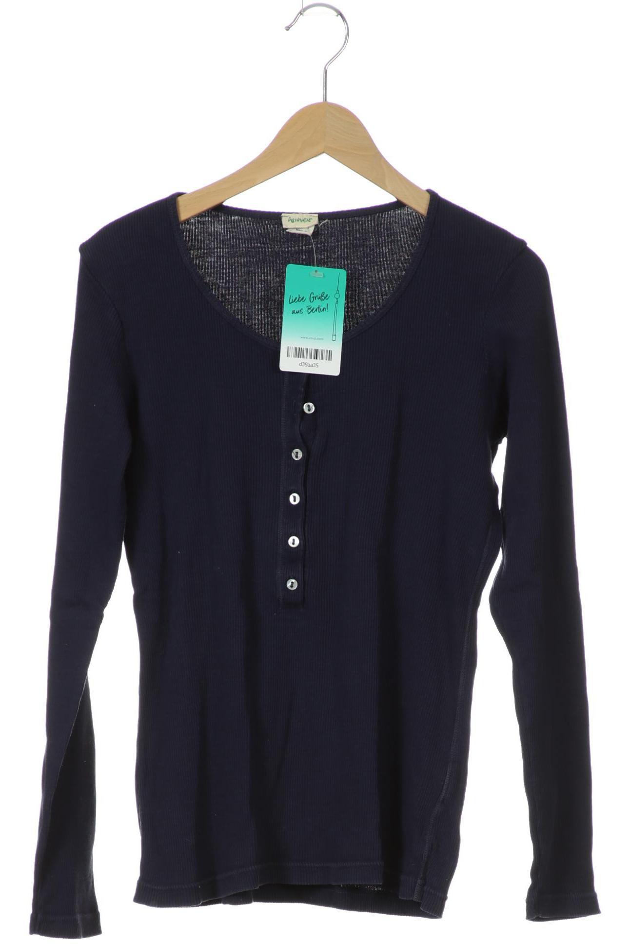 

hessnatur Damen Langarmshirt, blau, Gr. 34