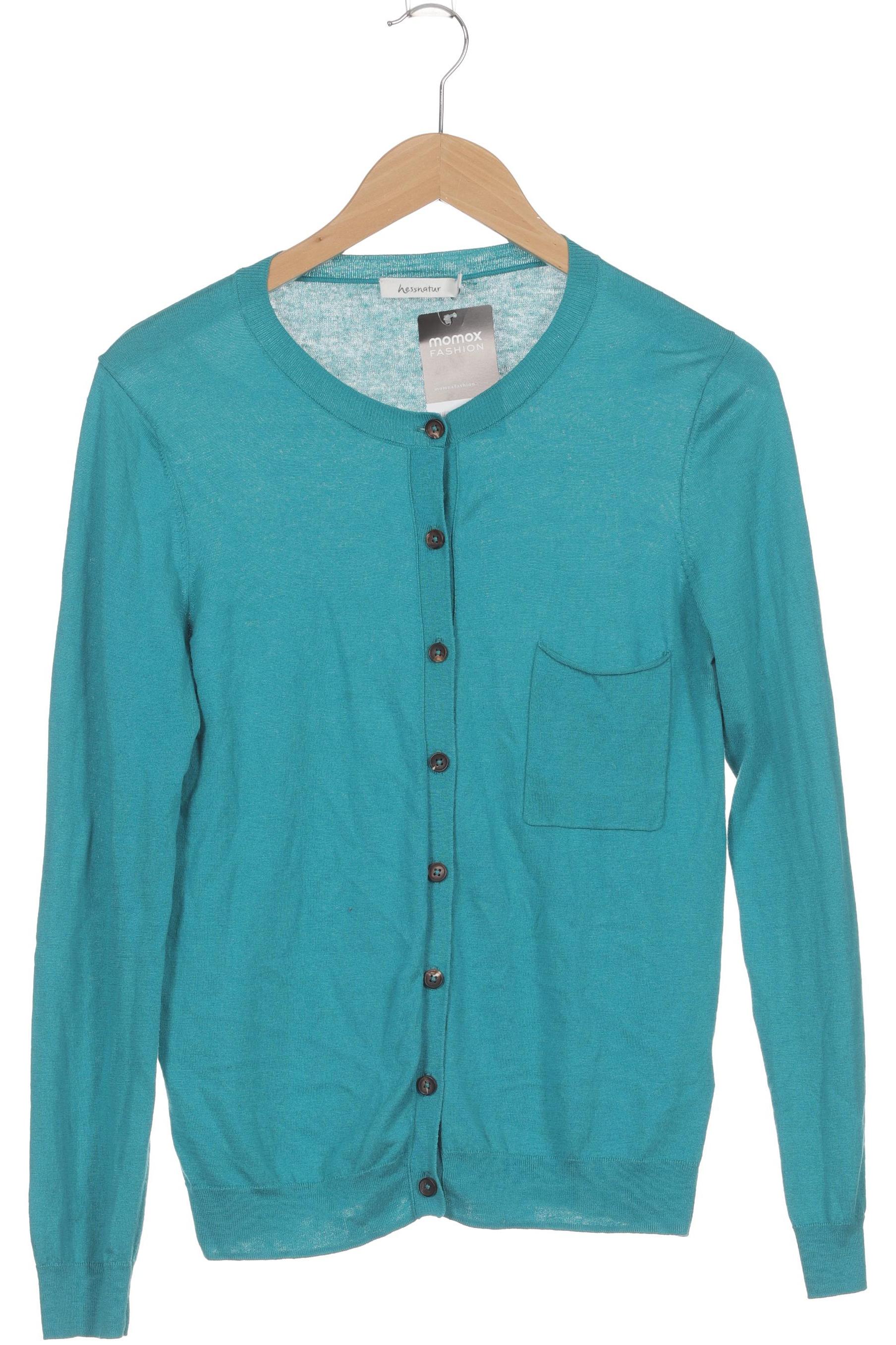 

hessnatur Damen Strickjacke, türkis, Gr. 36