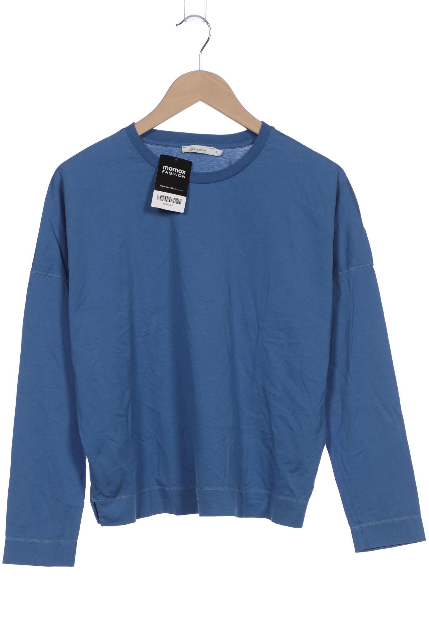 

hessnatur Damen Langarmshirt, blau, Gr. 40