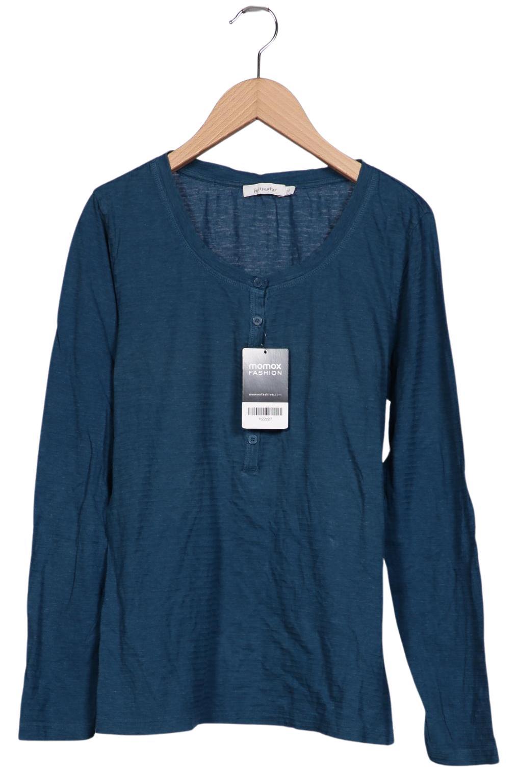 

hessnatur Damen Langarmshirt, blau, Gr. 38