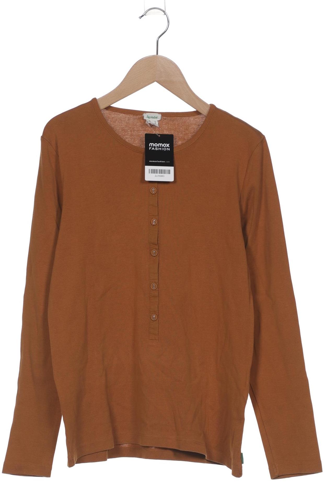 

hessnatur Damen Langarmshirt, braun, Gr. 38