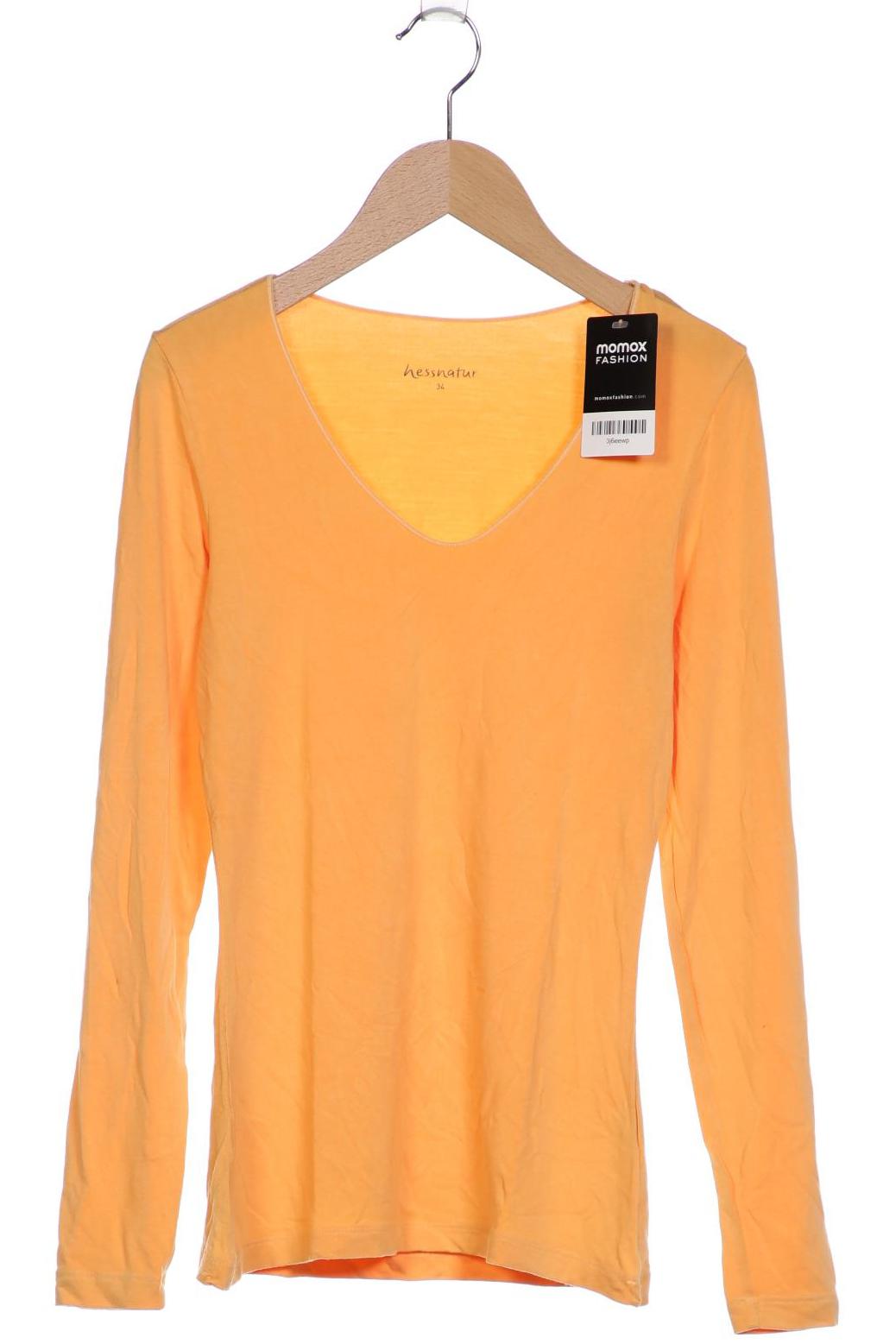 

hessnatur Damen Langarmshirt, orange, Gr. 34