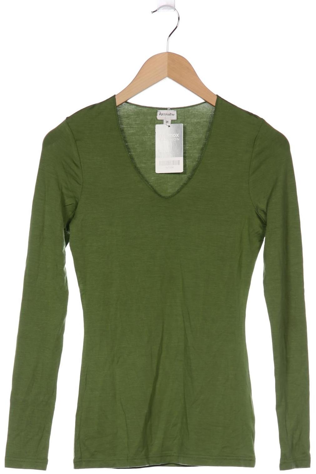 

hessnatur Damen Langarmshirt, grün, Gr. 34