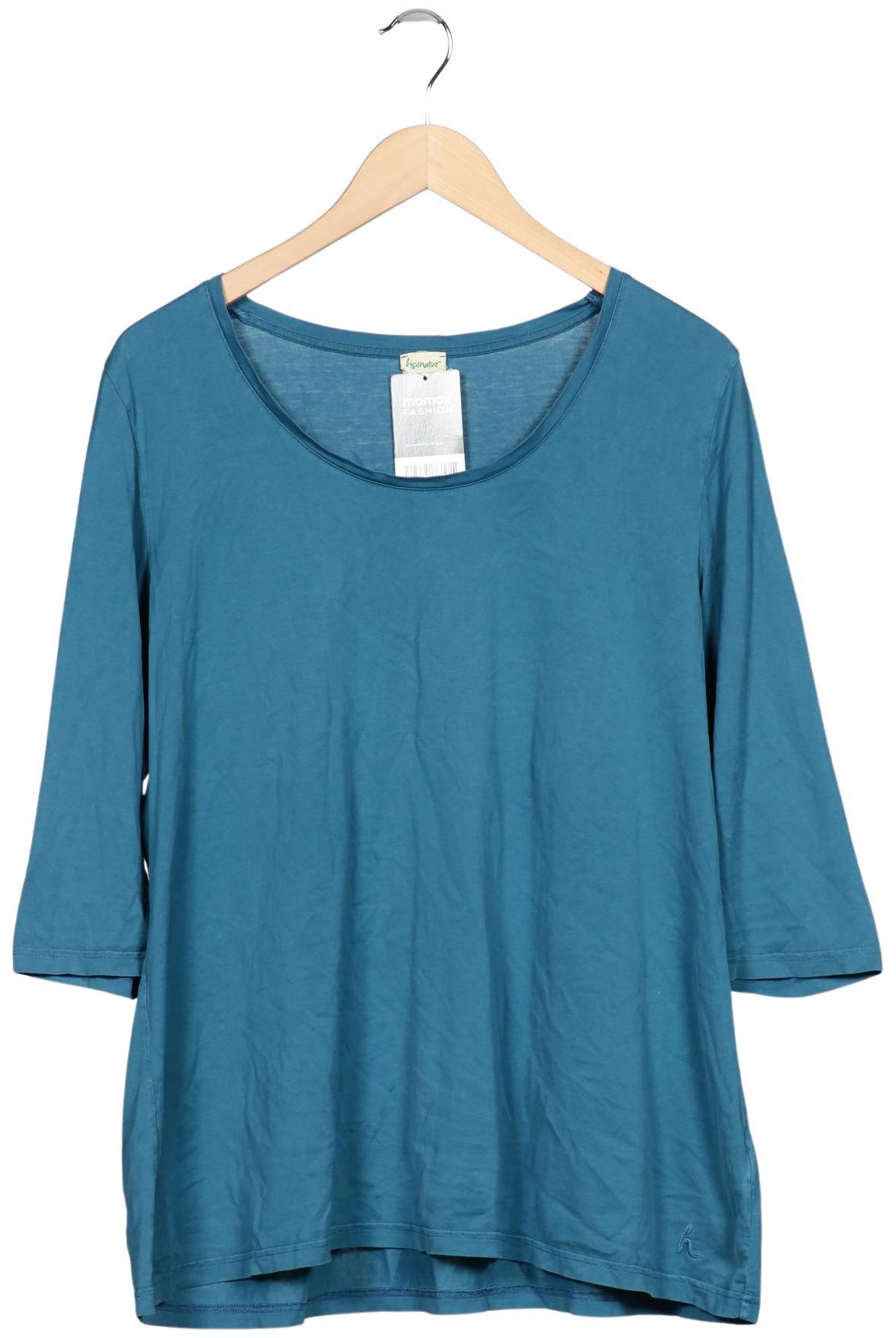 

hessnatur Damen Langarmshirt, türkis, Gr. 48