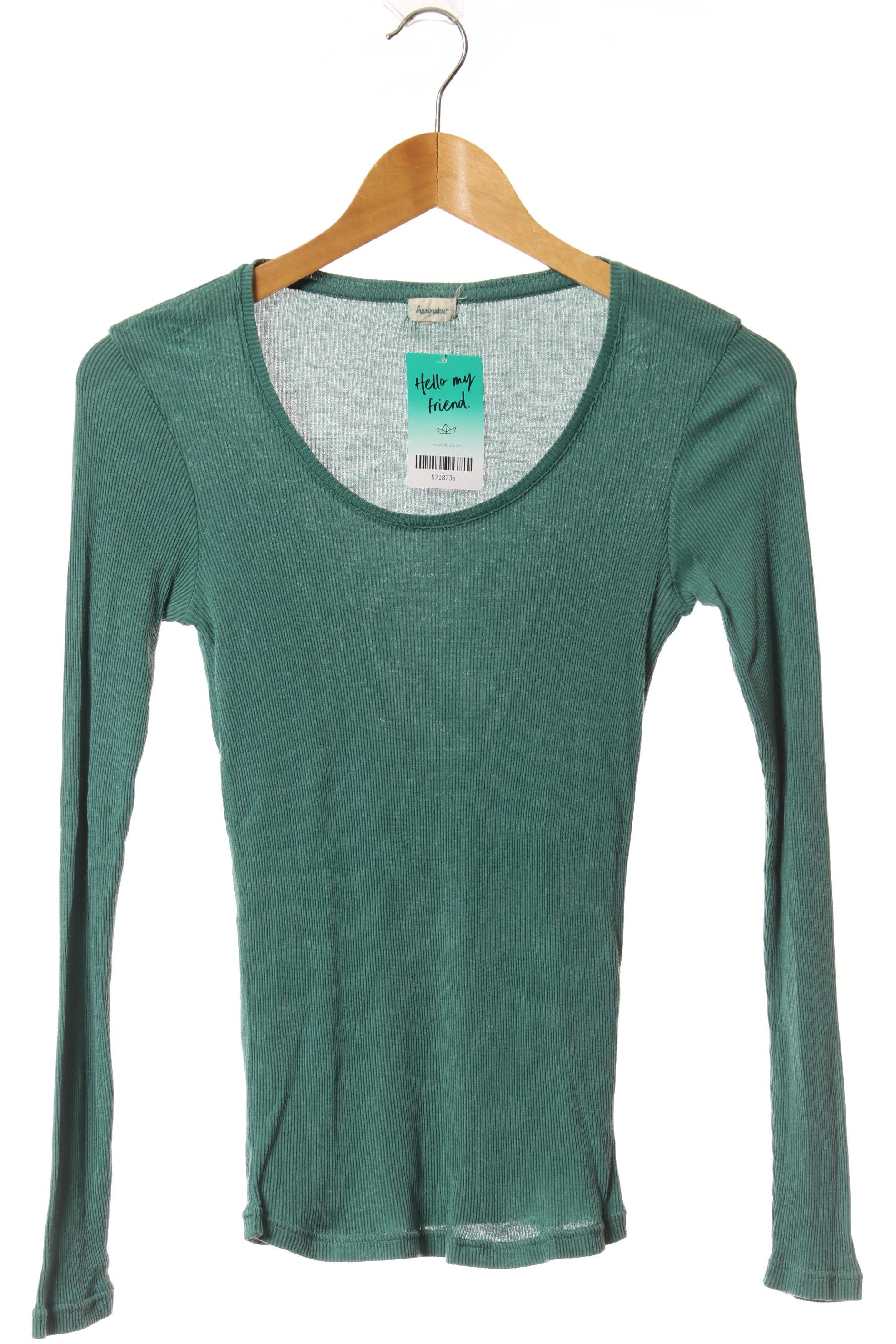 

hessnatur Damen Langarmshirt, grün, Gr. 36