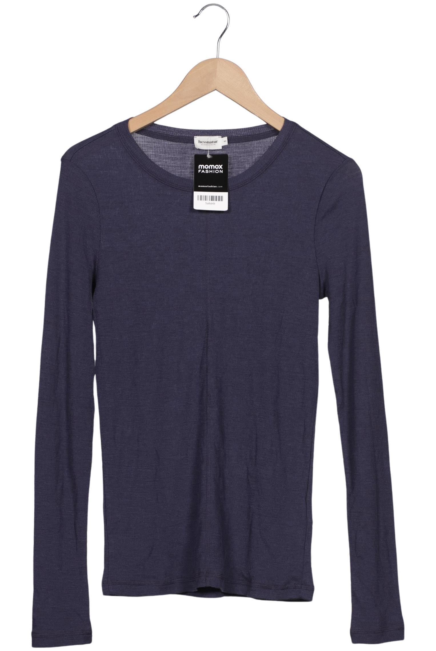 

hessnatur Damen Langarmshirt, marineblau, Gr. 40