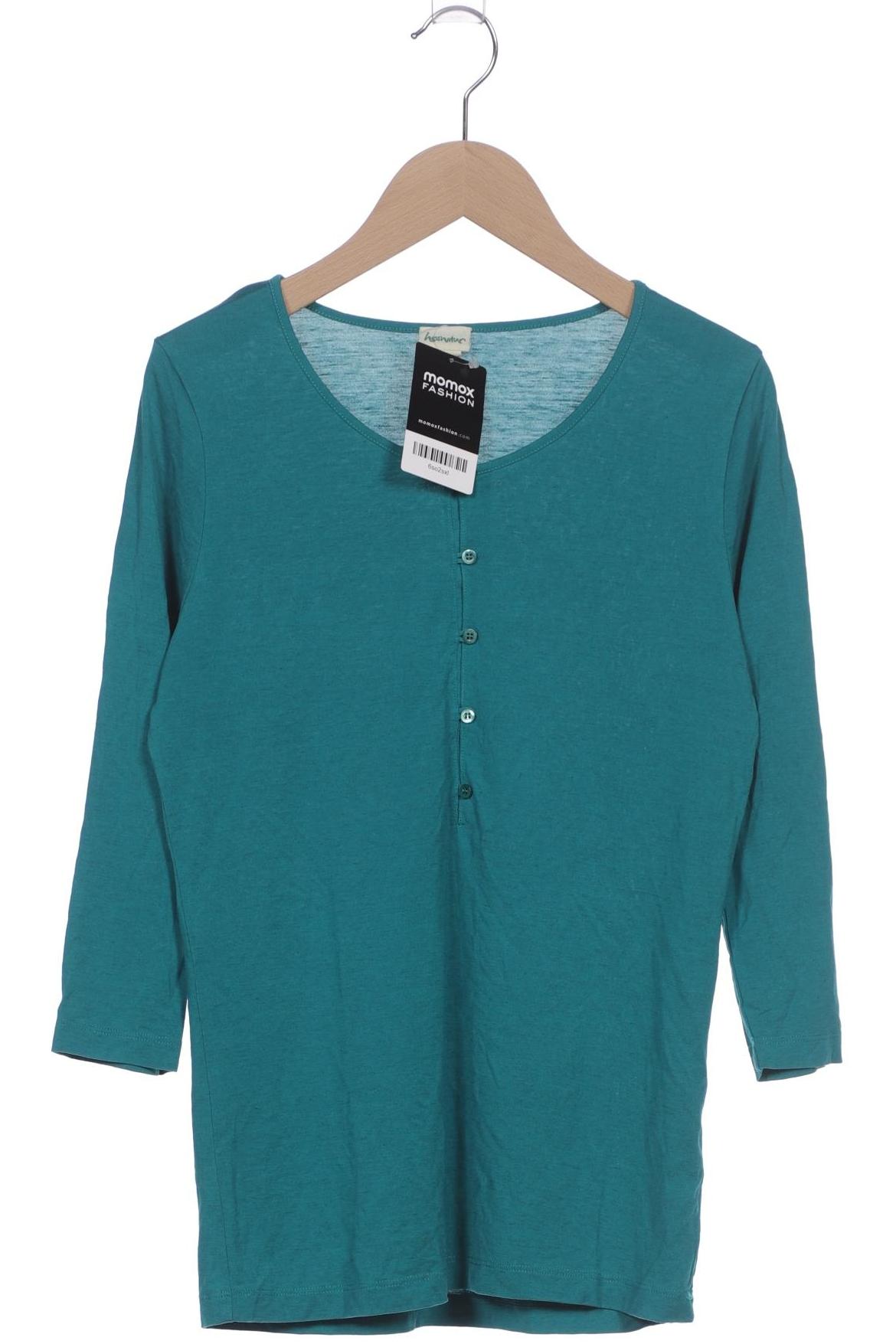 

hessnatur Damen Langarmshirt, türkis, Gr. 36