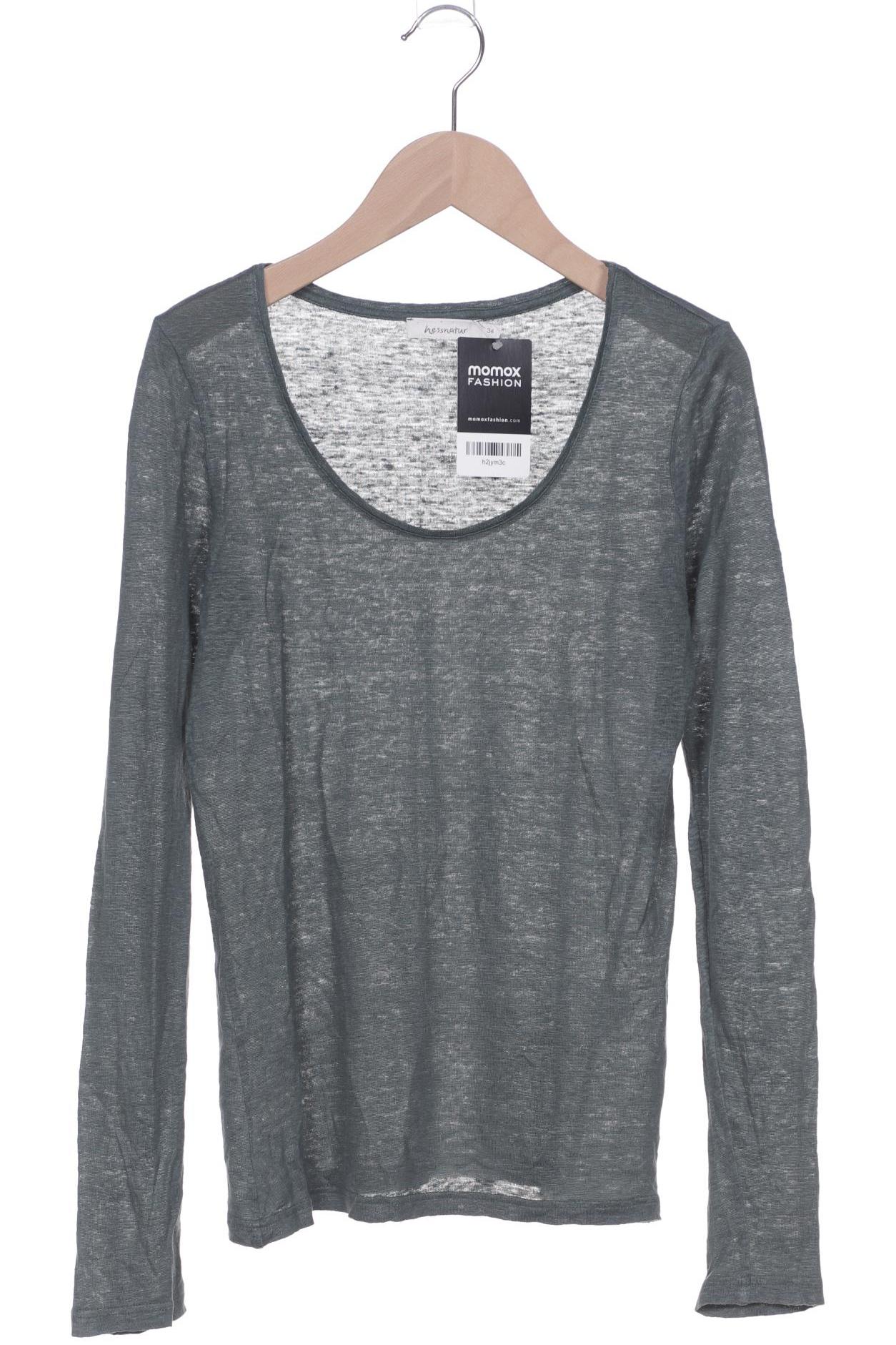 

hessnatur Damen Langarmshirt, grün, Gr. 34