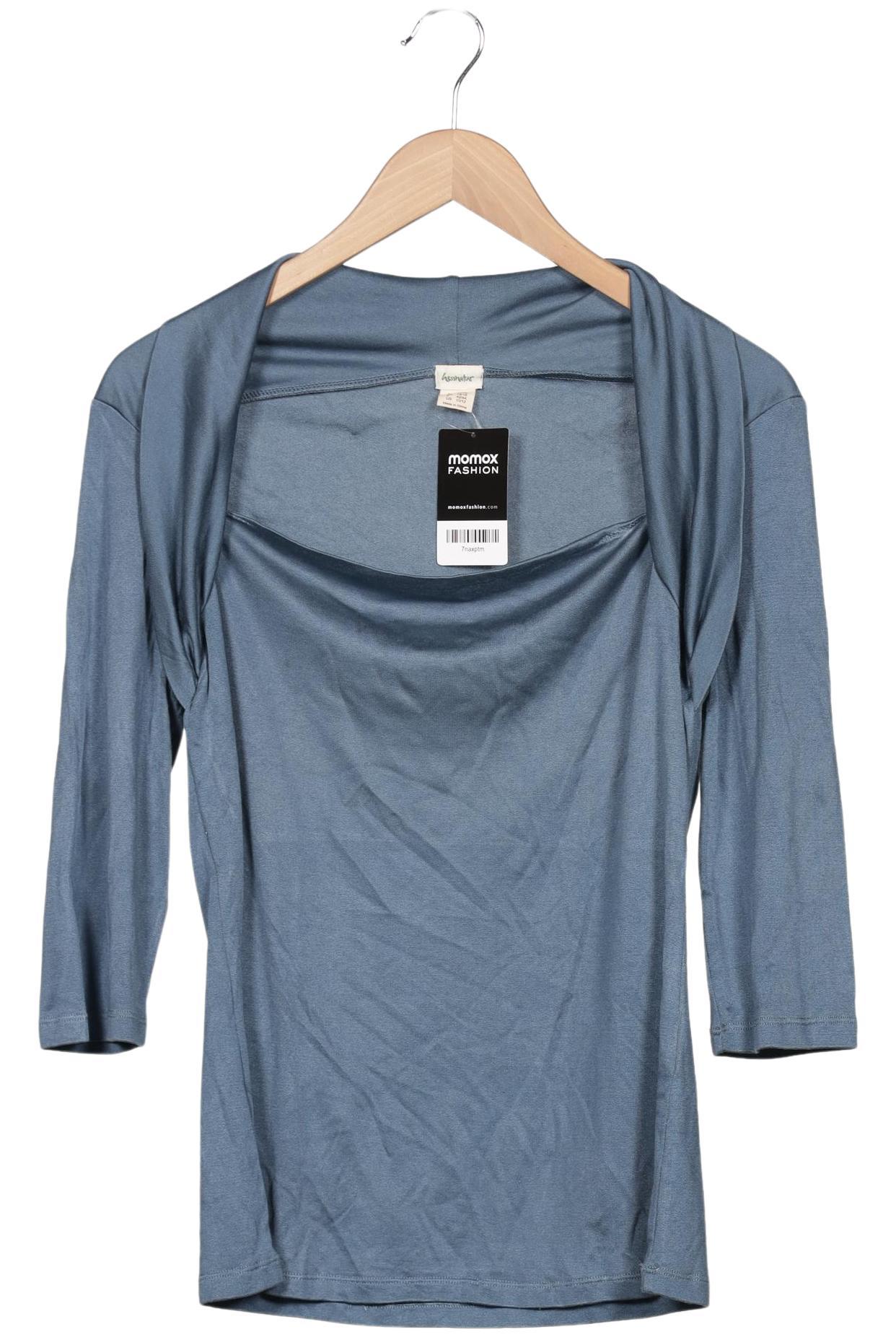 

hessnatur Damen Langarmshirt, blau, Gr. 40