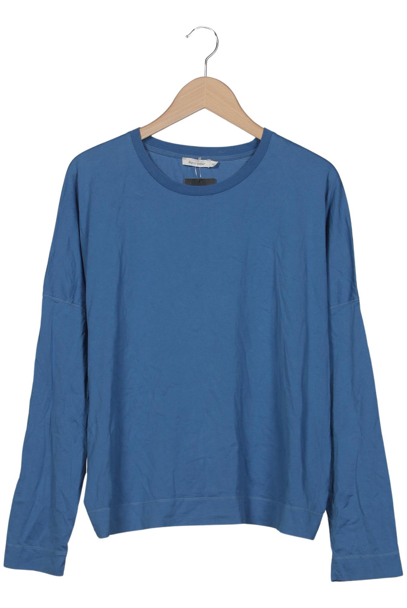 

hessnatur Damen Langarmshirt, blau, Gr. 48