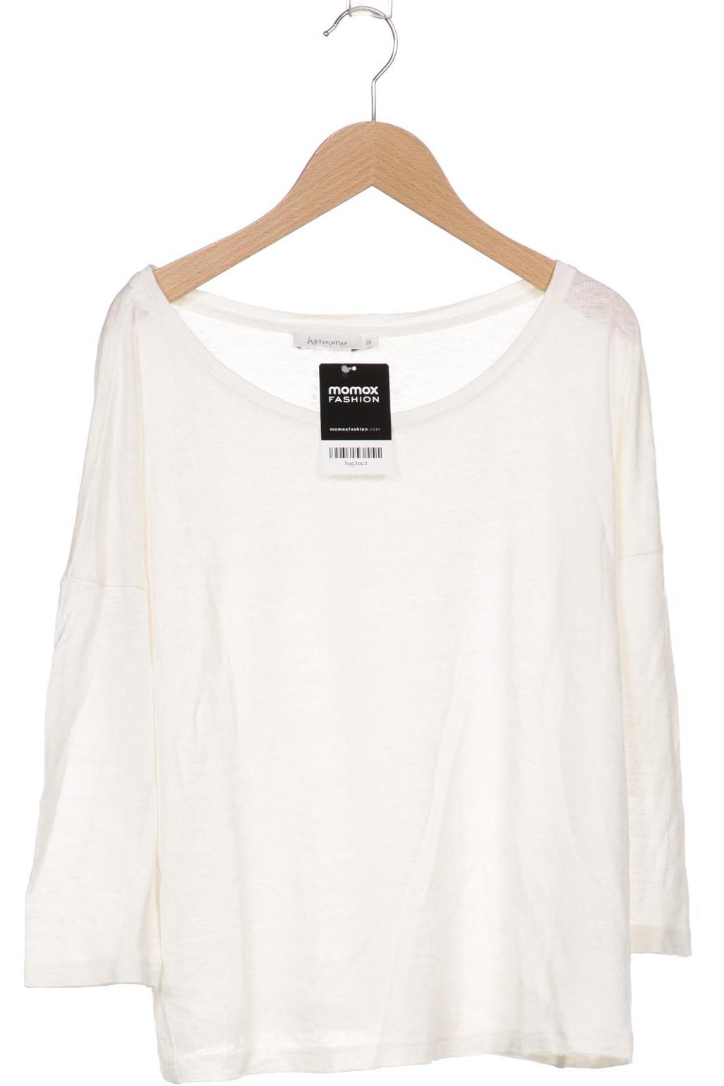 

hessnatur Damen Langarmshirt, weiß, Gr. 36