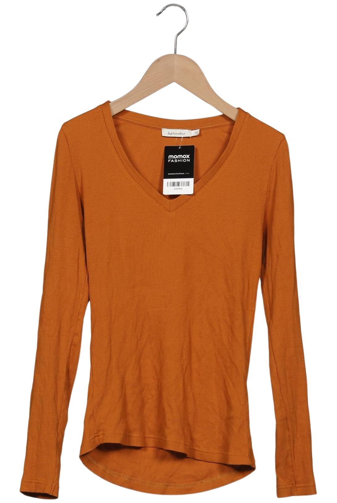 

hessnatur Damen Langarmshirt, orange, Gr. 34