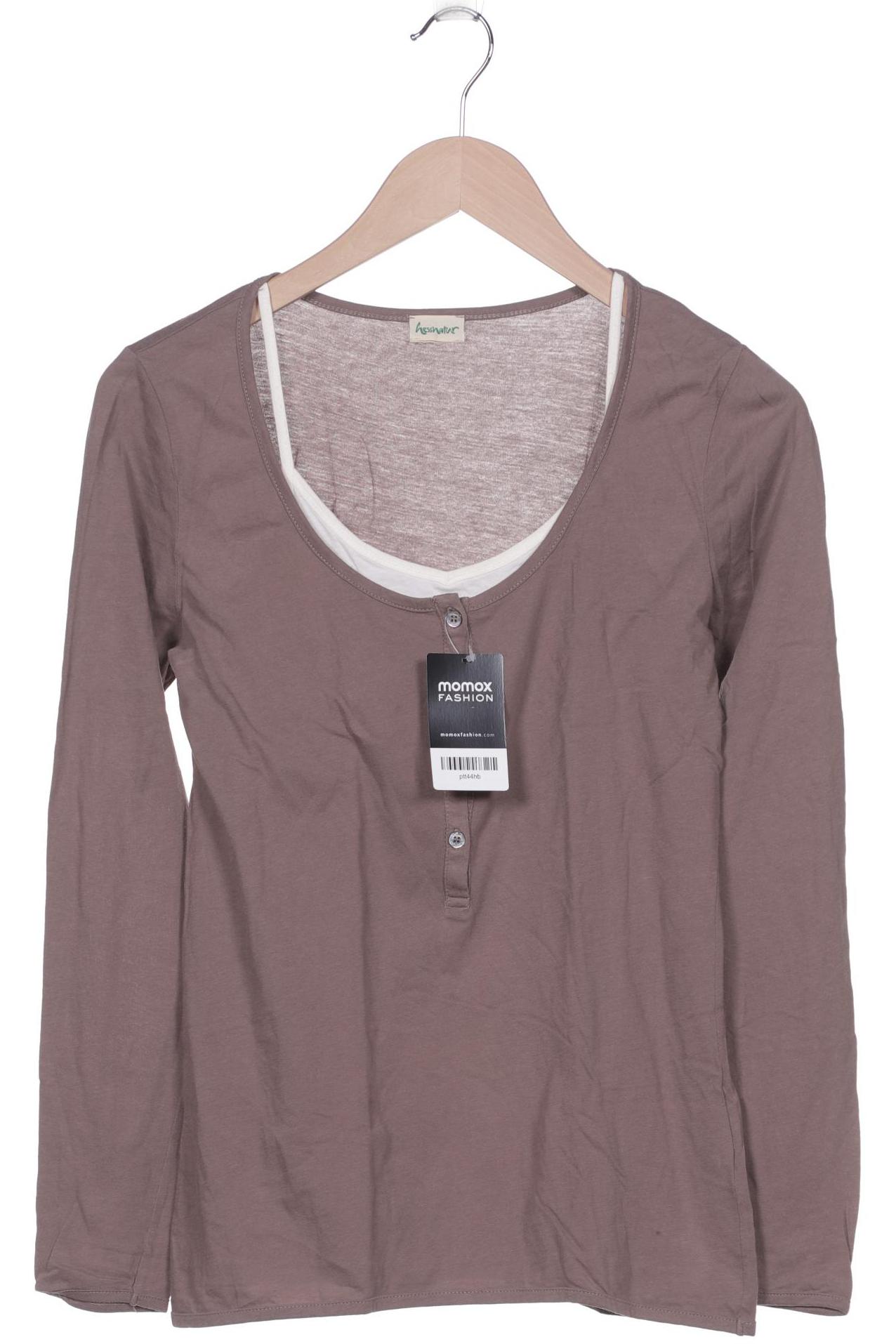 

hessnatur Damen Langarmshirt, braun, Gr. 38