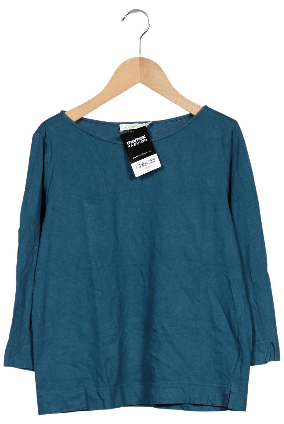 

hessnatur Damen Langarmshirt, türkis, Gr. 34