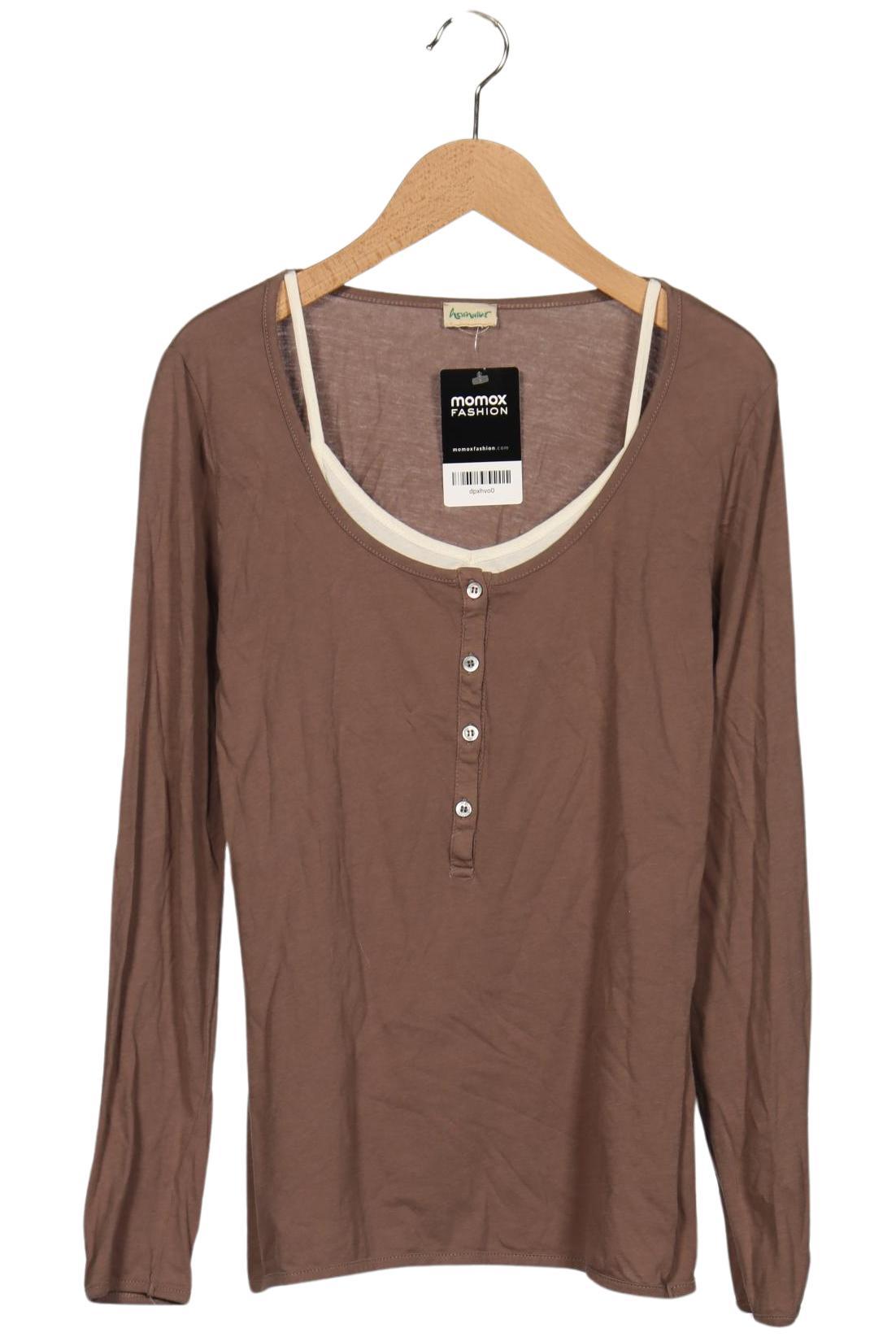 

hessnatur Damen Langarmshirt, braun, Gr. 38