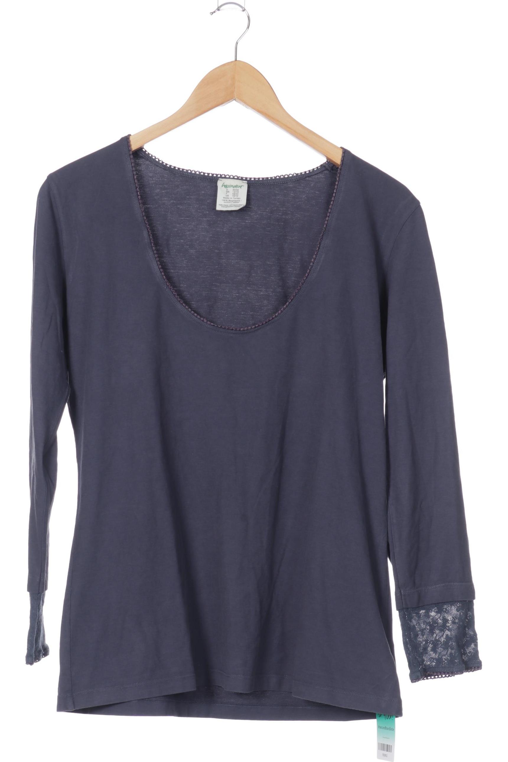 

hessnatur Damen Langarmshirt, blau, Gr. 40