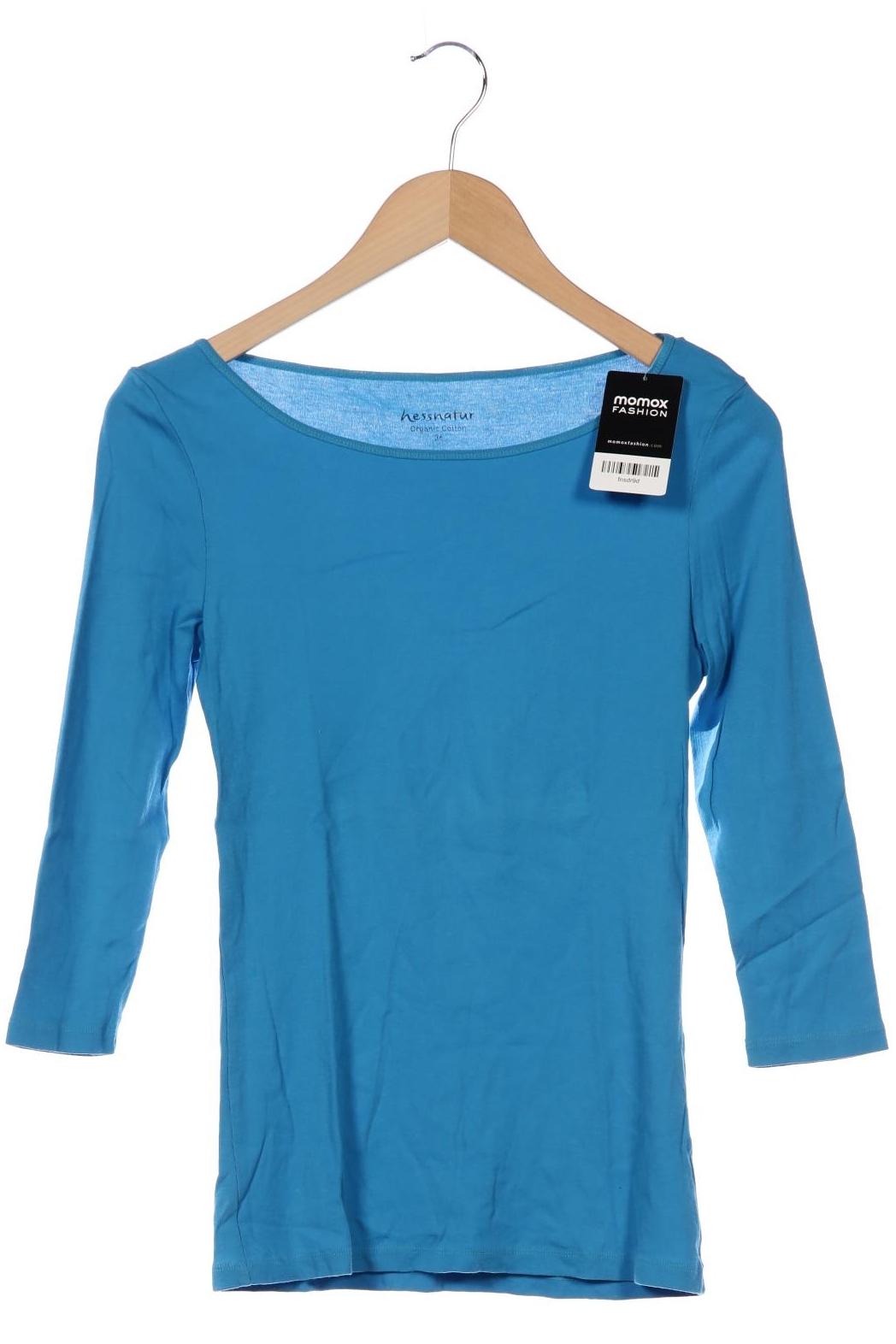 

hessnatur Damen Langarmshirt, blau, Gr. 36
