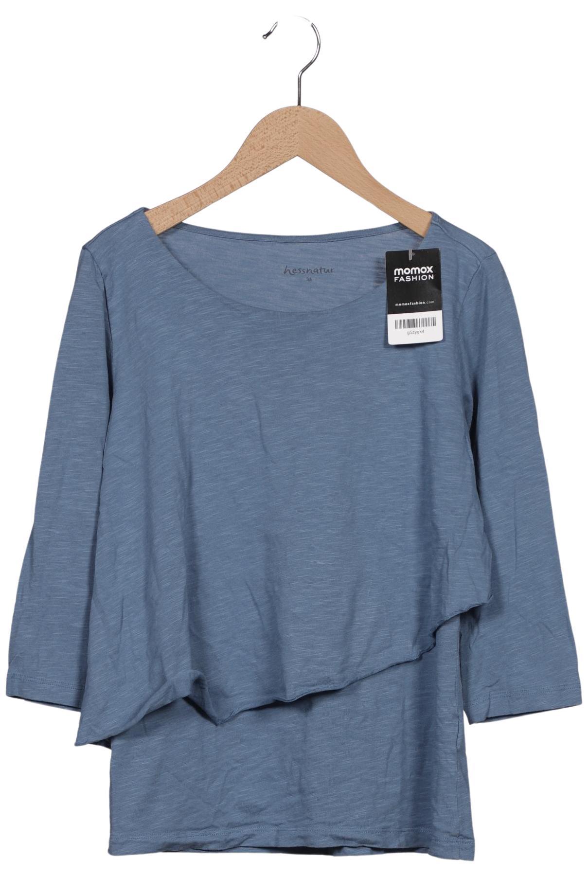 

hessnatur Damen Langarmshirt, blau, Gr. 36
