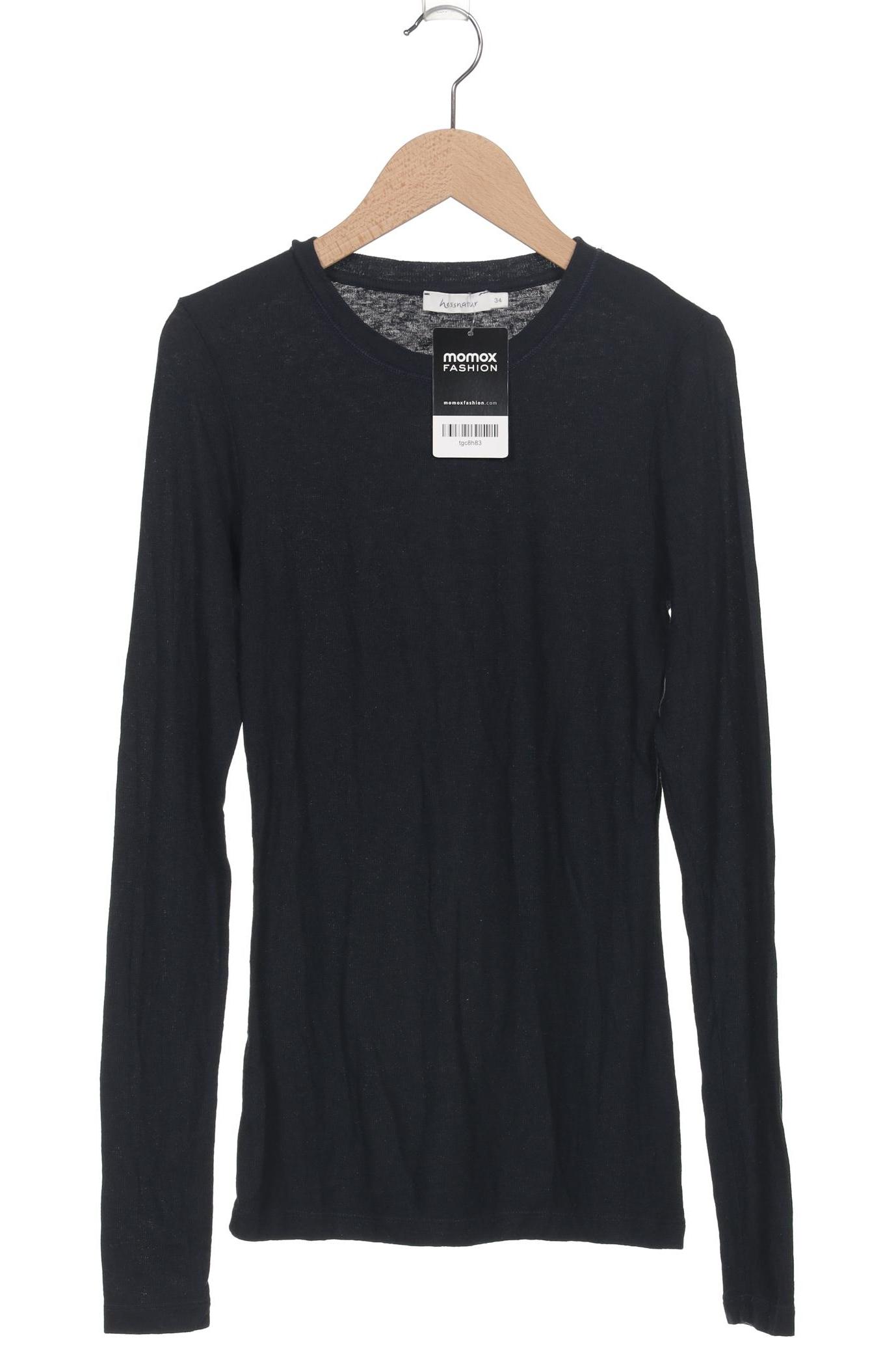

hessnatur Damen Langarmshirt, marineblau, Gr. 34
