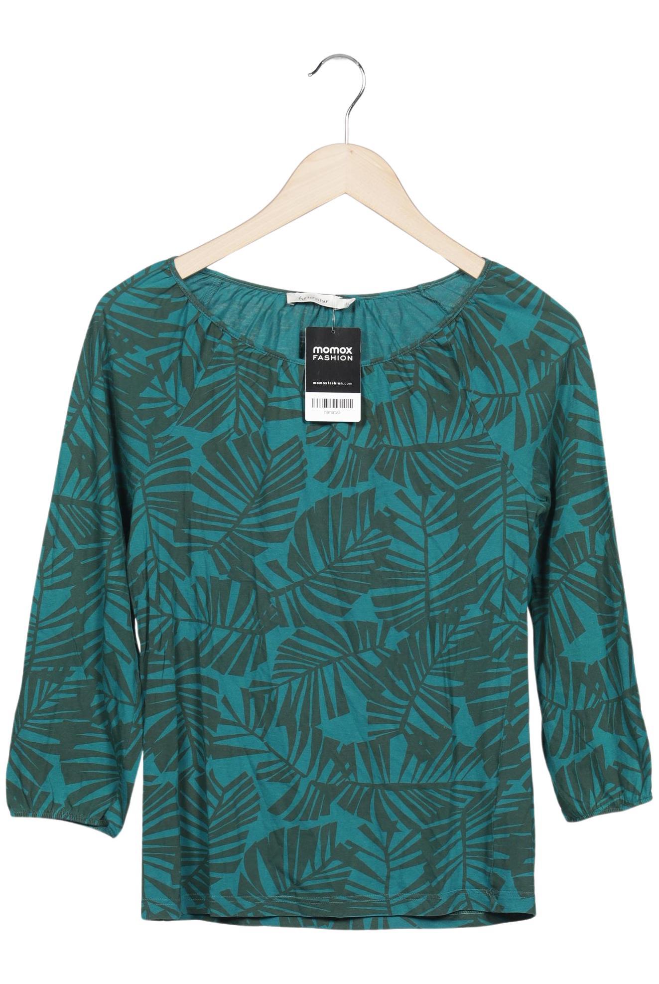 

hessnatur Damen Langarmshirt, grün, Gr. 36