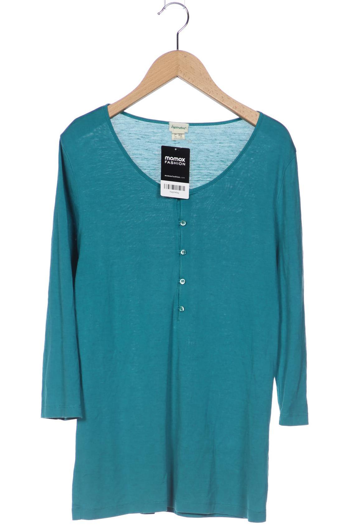 

hessnatur Damen Langarmshirt, türkis, Gr. 36