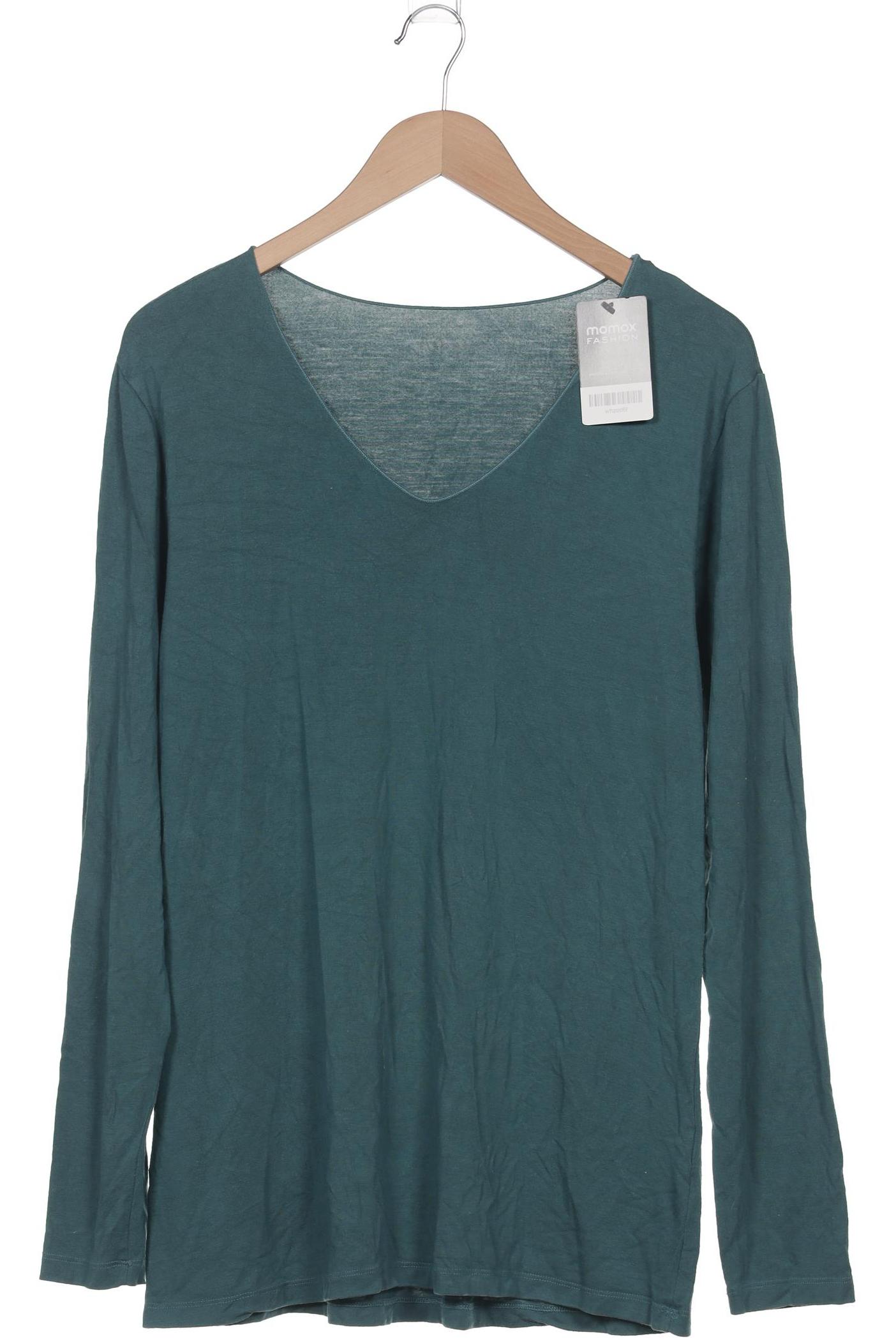 

hessnatur Damen Langarmshirt, türkis, Gr. 48