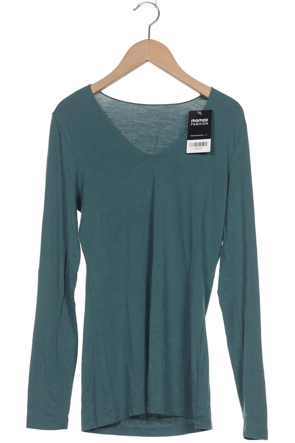 

hessnatur Damen Langarmshirt, türkis, Gr. 36