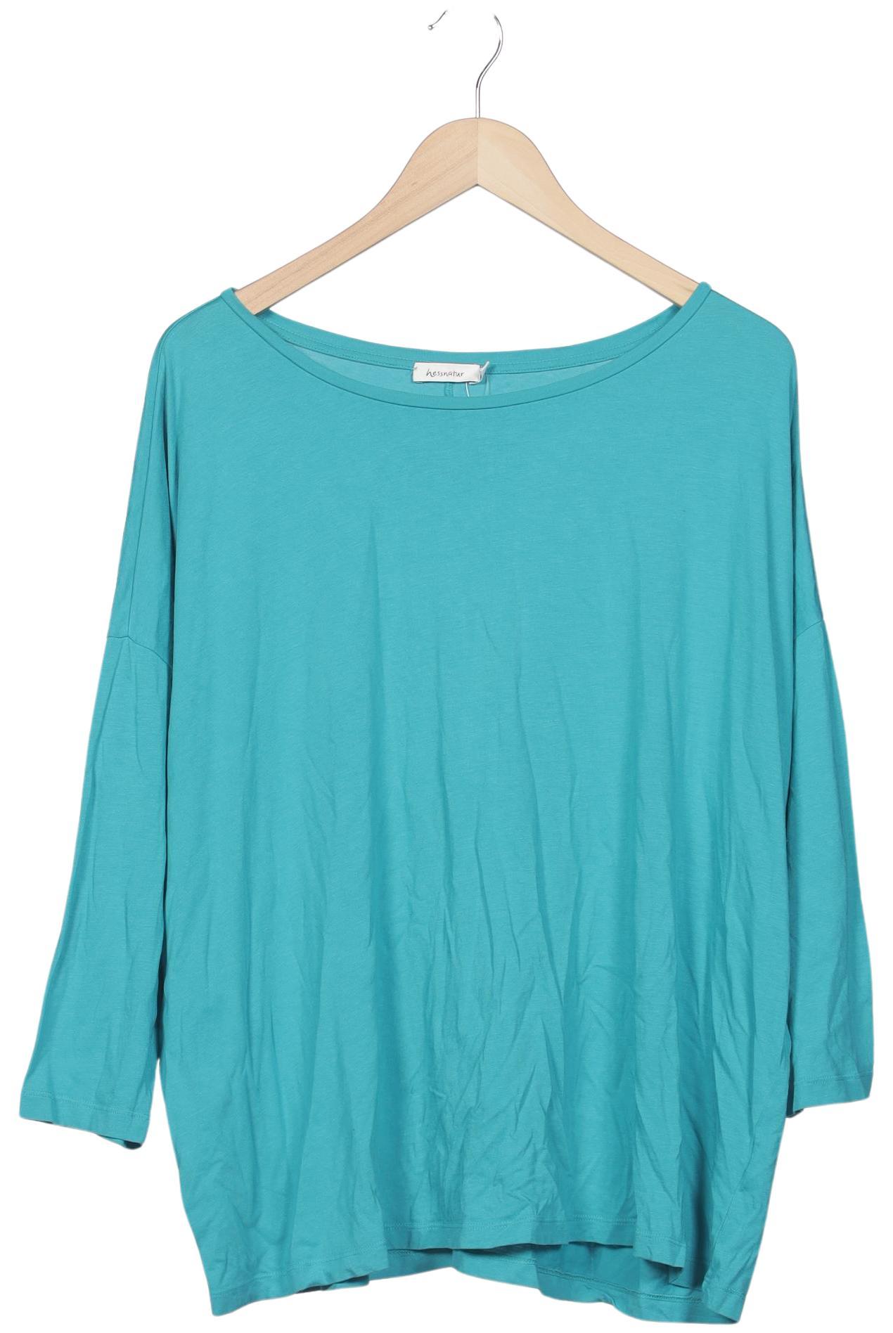 

hessnatur Damen Langarmshirt, türkis, Gr. 48
