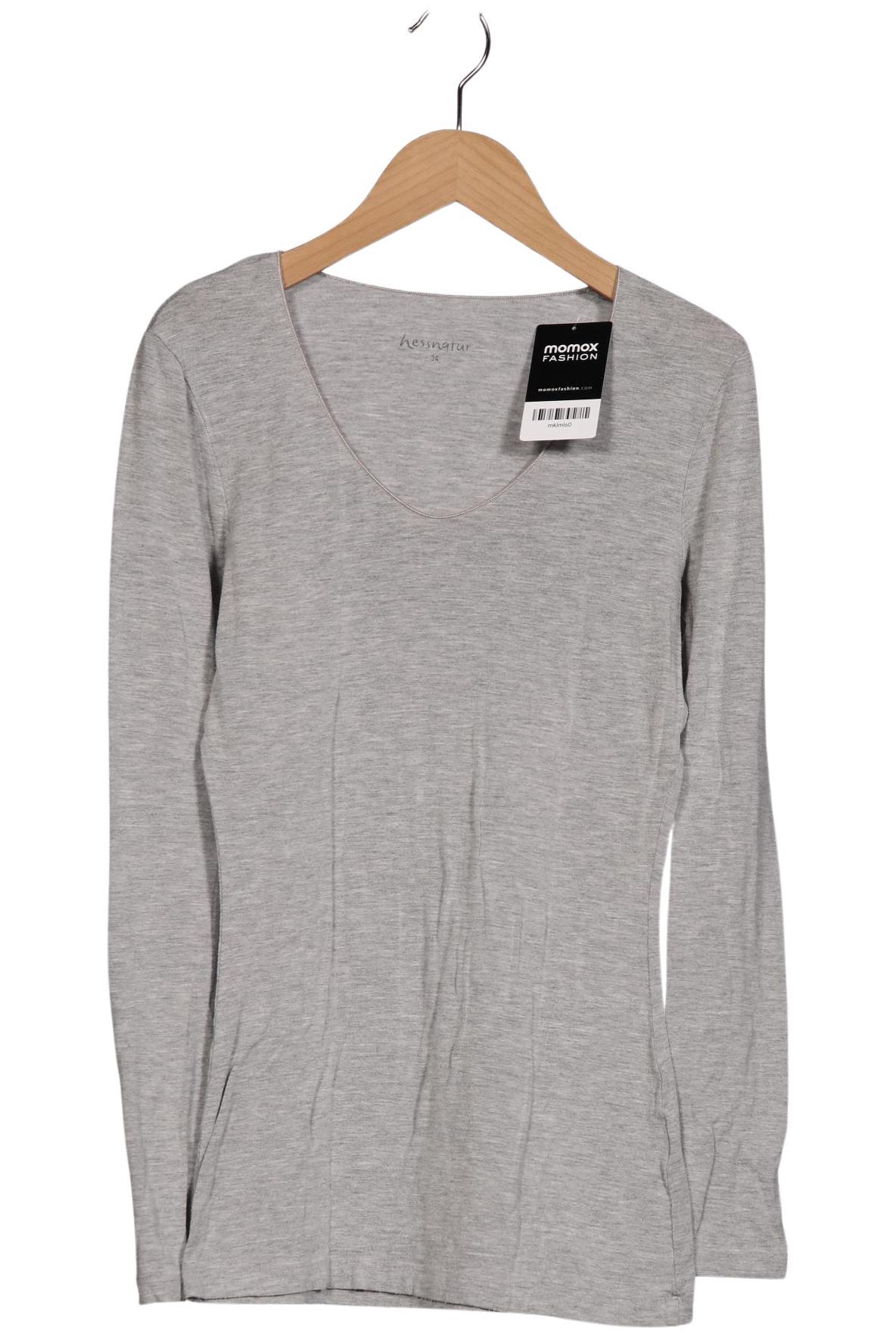 

hessnatur Damen Langarmshirt, grau, Gr. 34