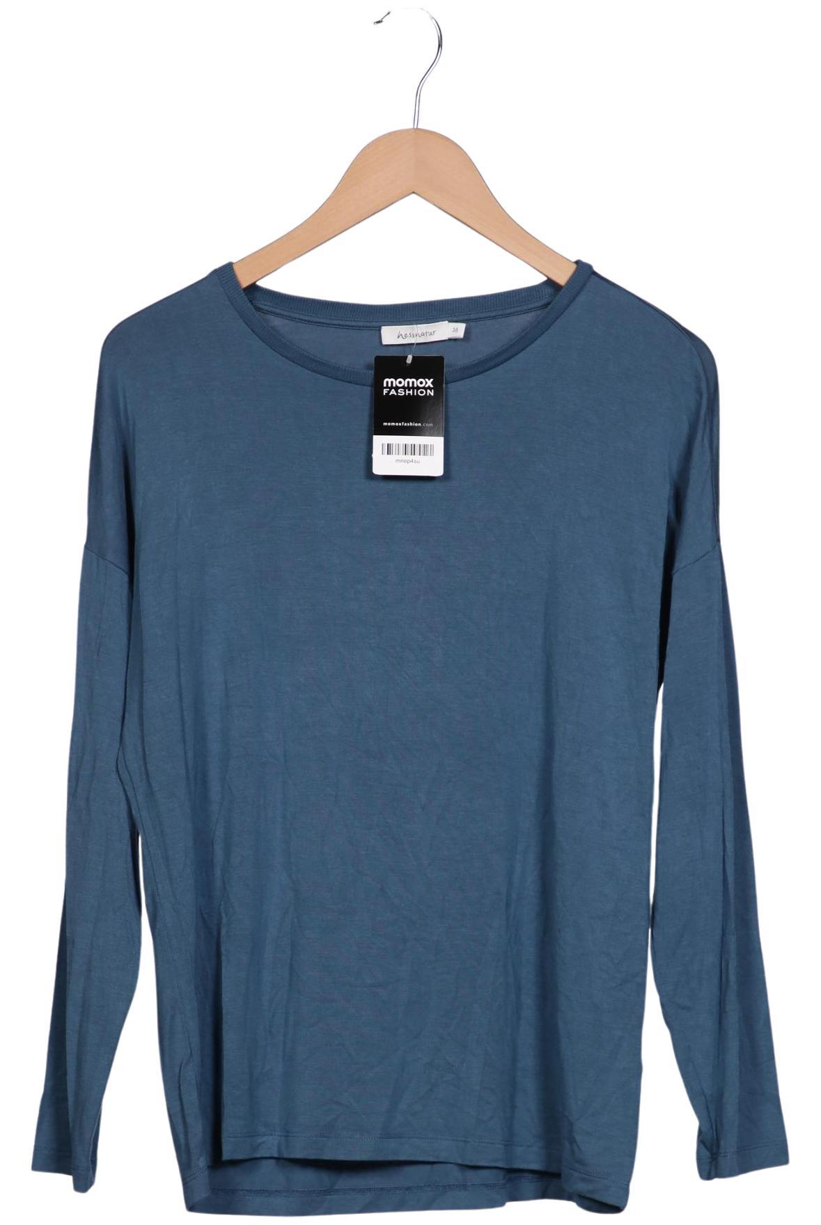 

hessnatur Damen Langarmshirt, blau, Gr. 38