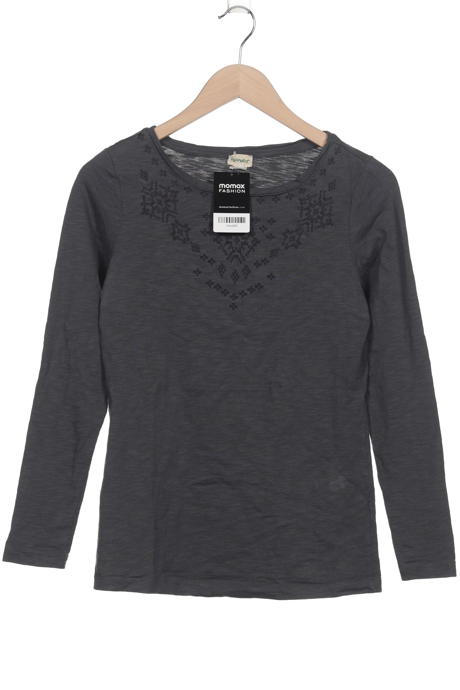 

hessnatur Damen Langarmshirt, grau, Gr. 34