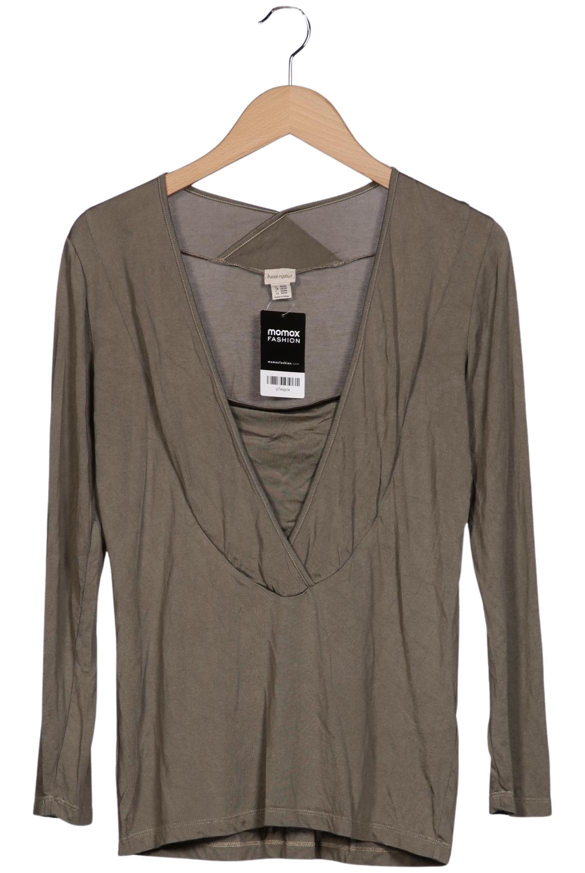 

hessnatur Damen Langarmshirt, grün, Gr. 40